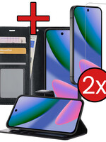 BTH BTH Google Pixel 11 Pro XL Hoesje Bookcase Met 2x Screenprotector - Zwart