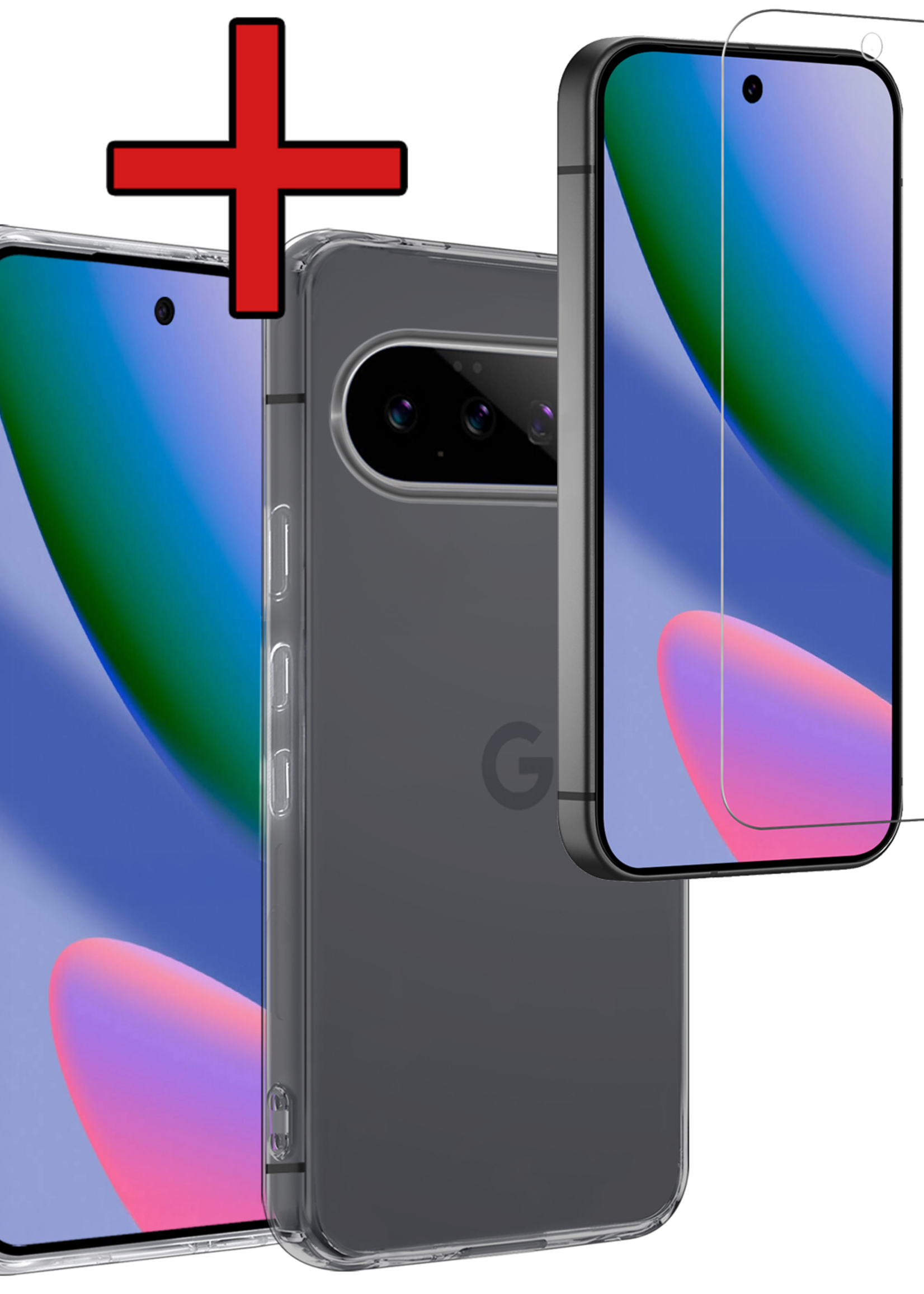 BTH BTH Google Pixel 11 Hoesje Siliconen Met Screenprotector - Transparant