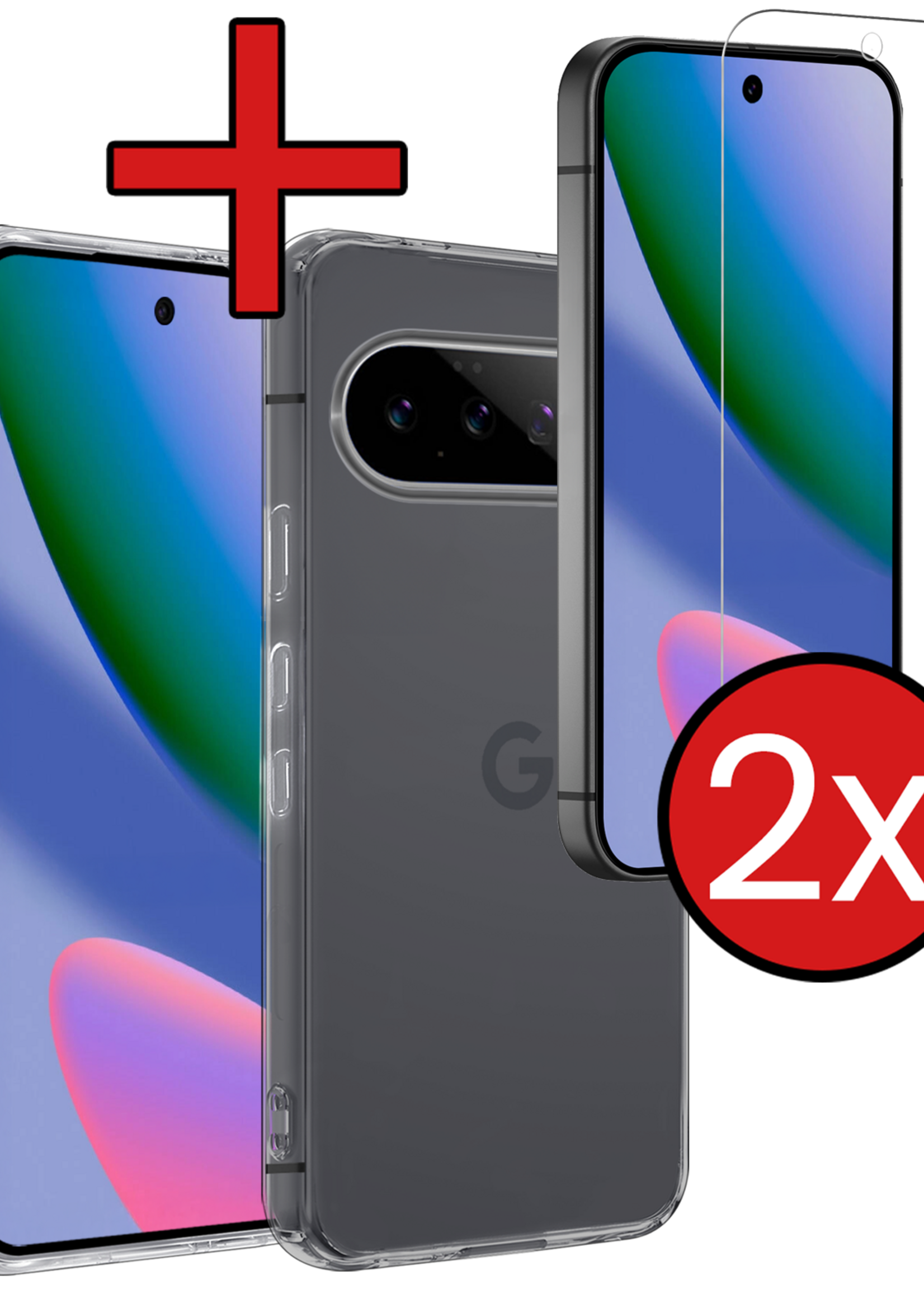 BTH BTH Google Pixel 11 Hoesje Siliconen Met 2x Screenprotector - Transparant