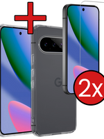 BTH BTH Google Pixel 11 Pro Hoesje Siliconen Met 2x Screenprotector - Transparant
