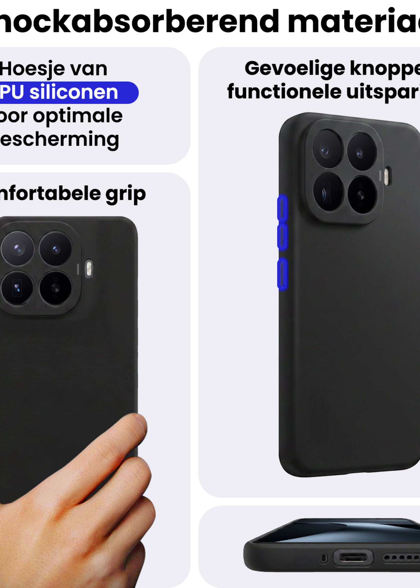 BTH BTH Xiaomi 17T Hoesje Siliconen - Zwart