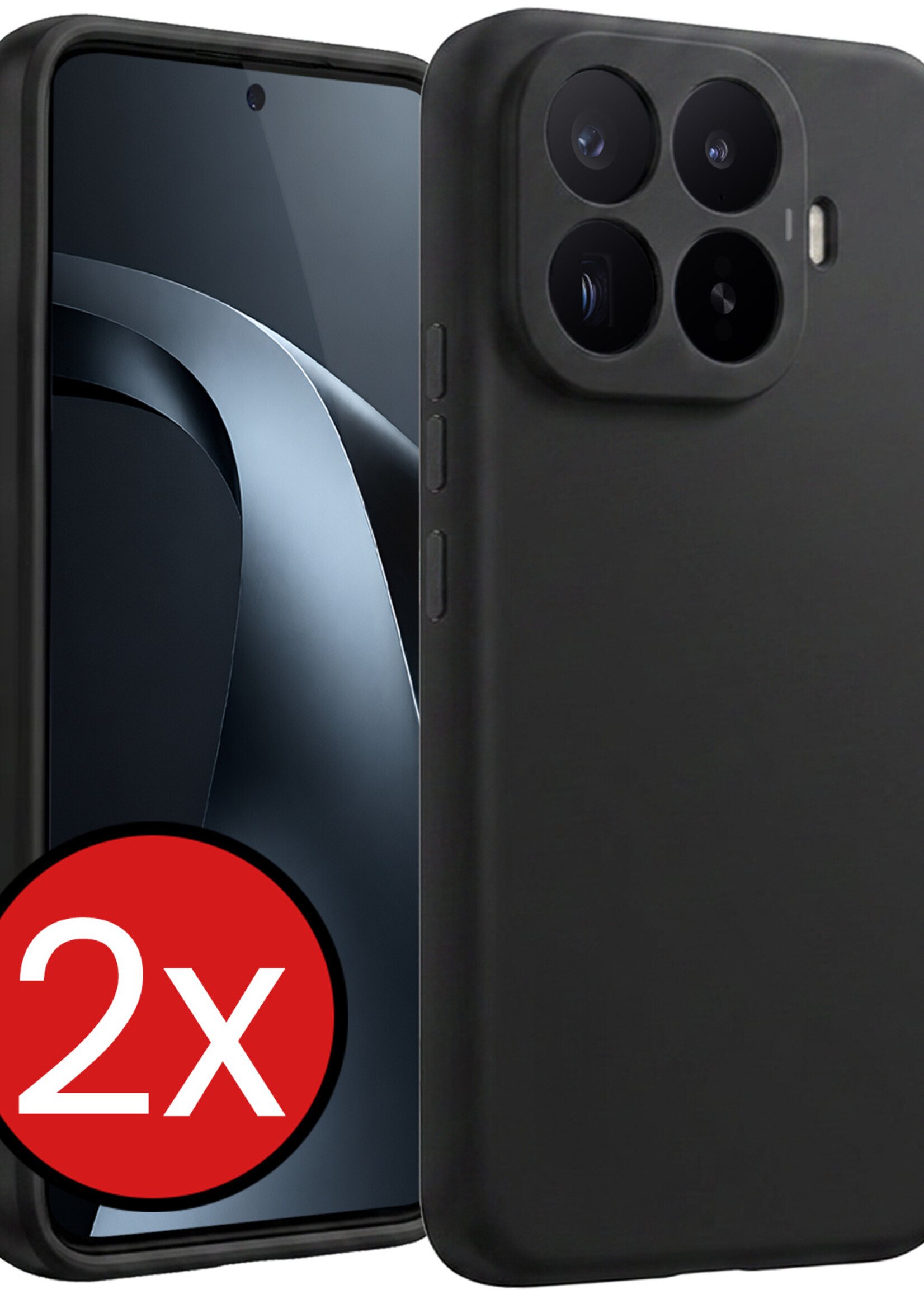 BTH BTH Xiaomi 17T Hoesje Siliconen - Zwart - 2 PACK