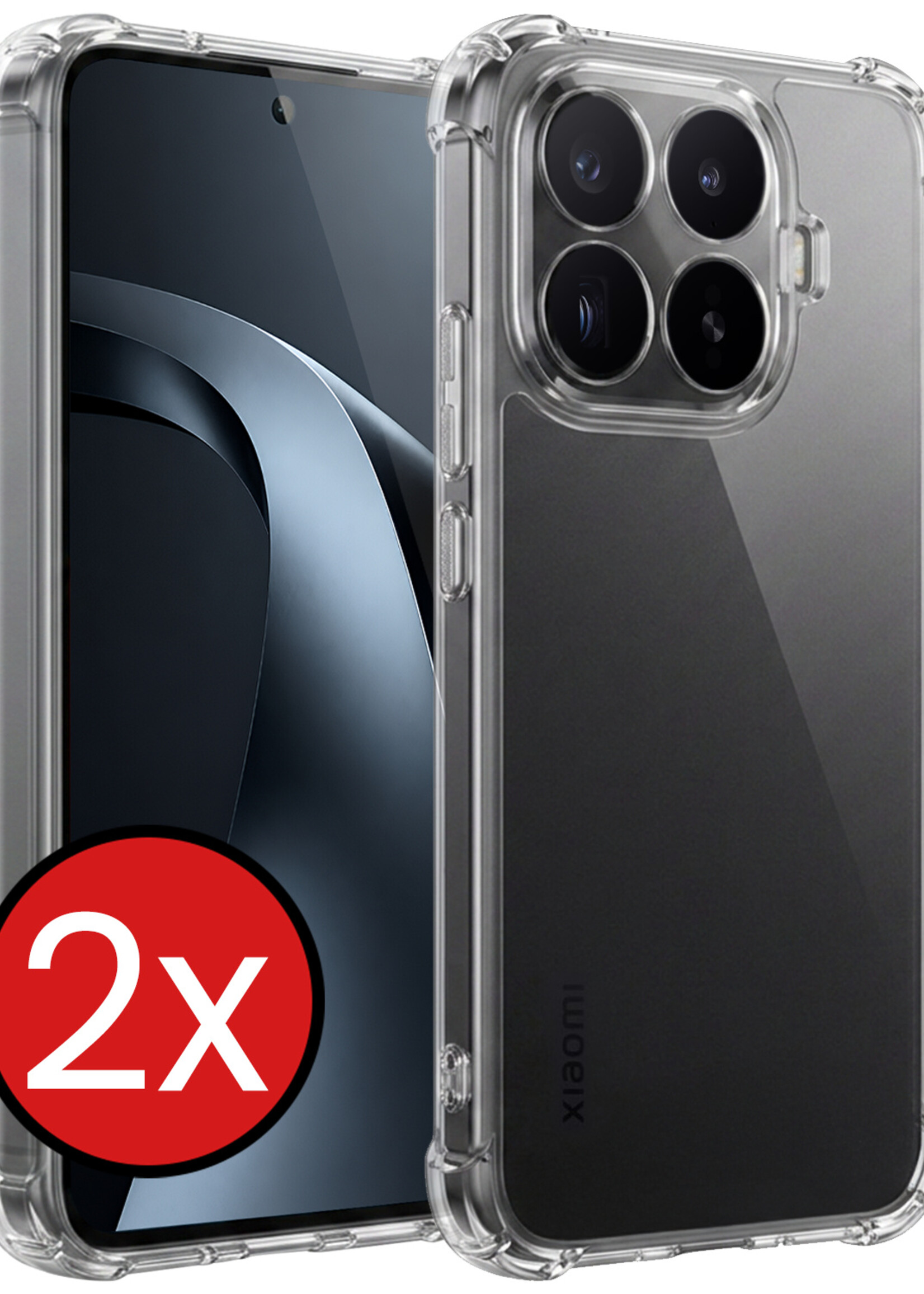 BTH BTH Xiaomi 17T Pro Hoesje Shockproof - Transparant - 2 PACK