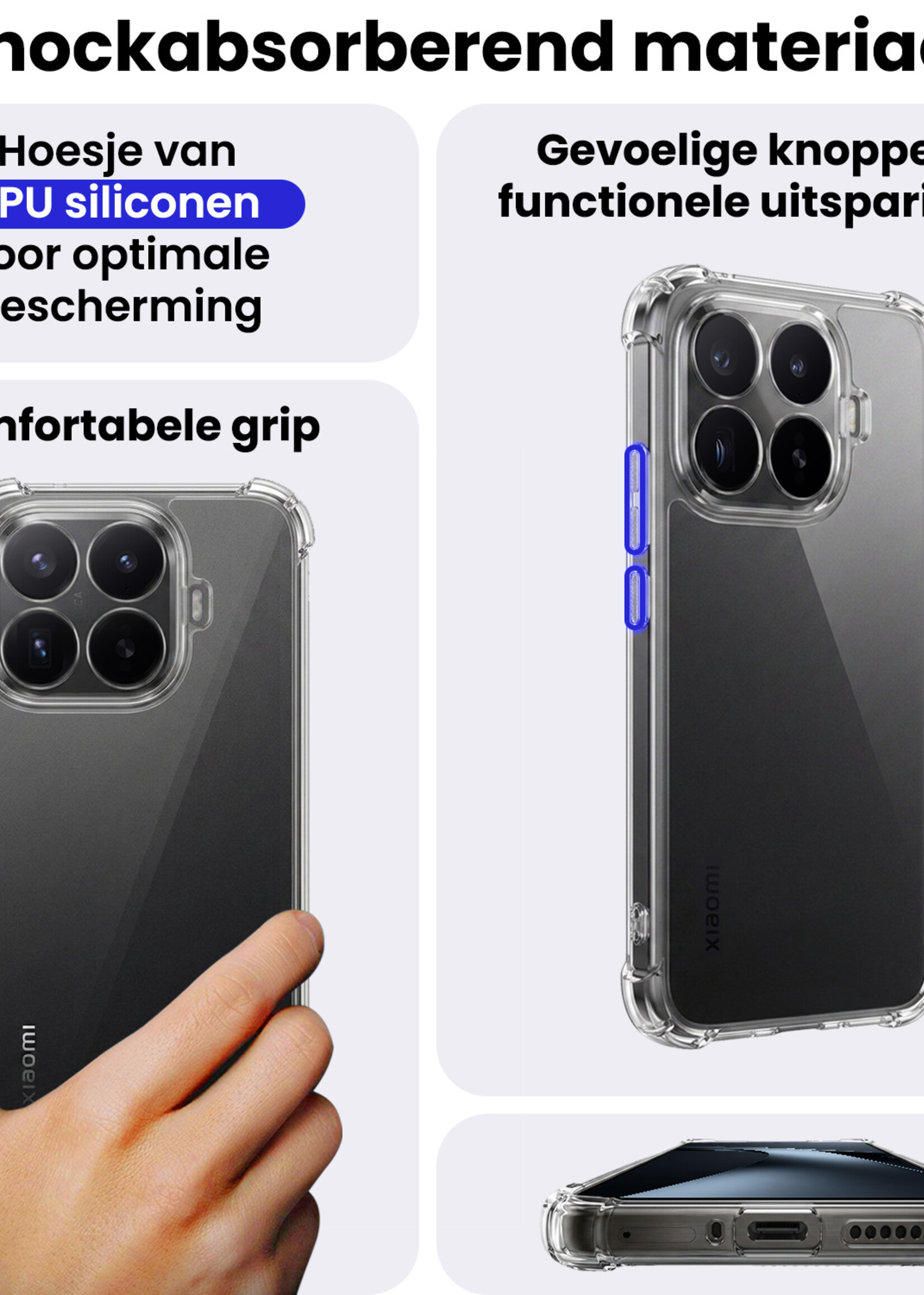 BTH BTH Xiaomi 17T Pro Hoesje Shockproof - Transparant - 2 PACK