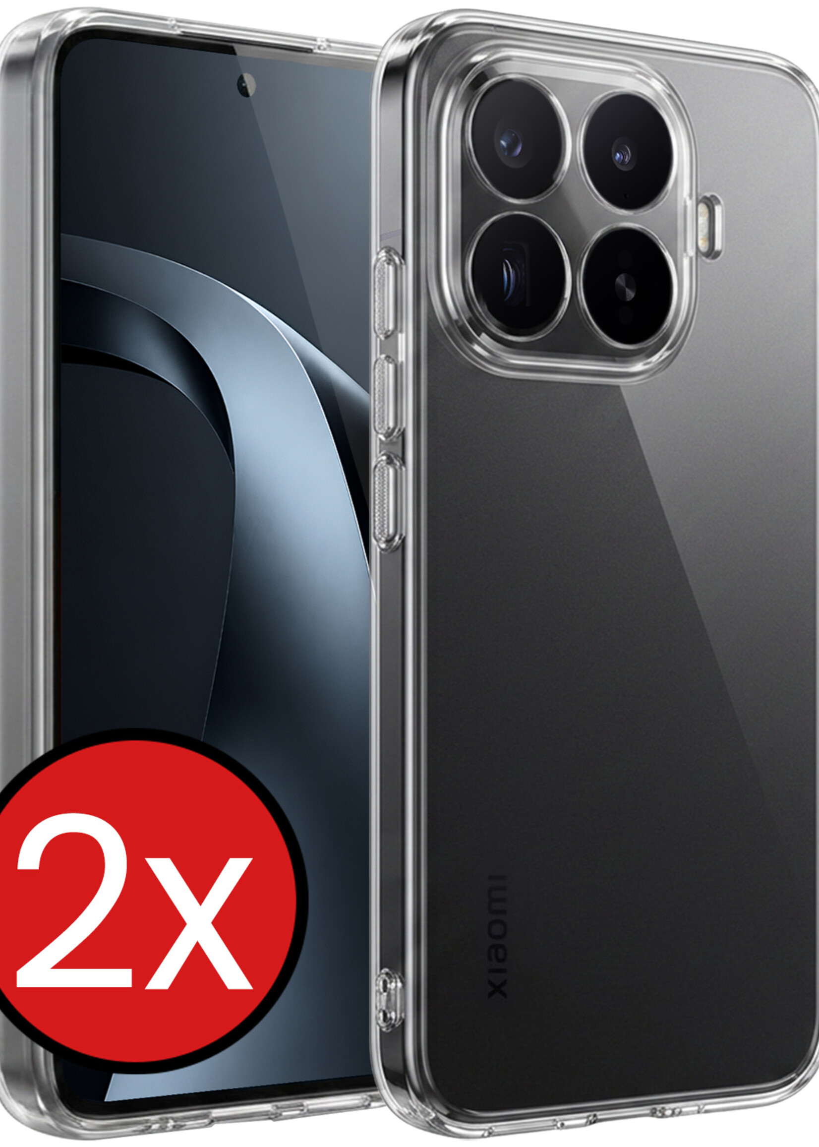 BTH BTH Xiaomi 17T Pro Hoesje Siliconen - Transparant - 2 PACK