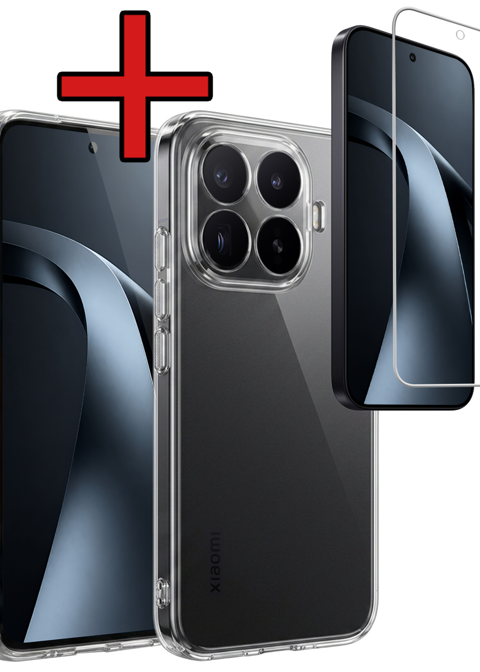 BTH BTH Xiaomi 17T Pro Hoesje Siliconen Met Screenprotector - Transparant