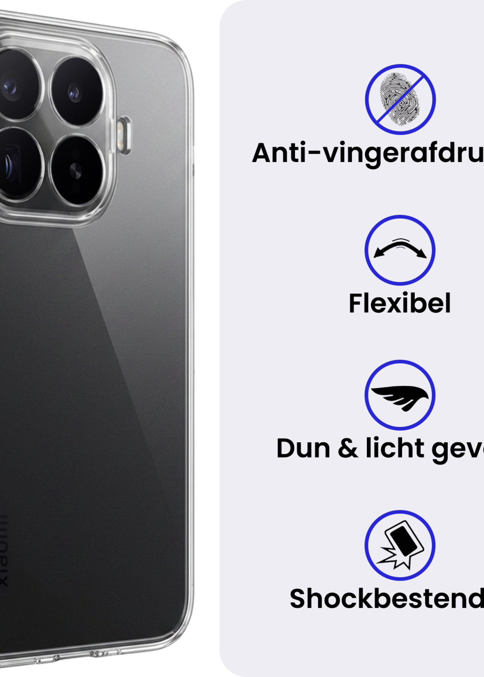 BTH BTH Xiaomi 17T Pro Hoesje Siliconen Met Screenprotector - Transparant