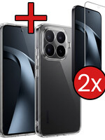 BTH BTH Xiaomi 17T Pro Hoesje Siliconen Met 2x Screenprotector - Transparant