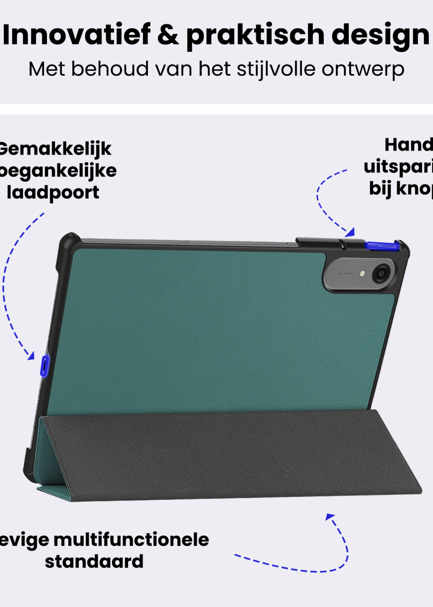 BTH BTH Lenovo Idea Tab Pro Gen 2 Hoesje - Donkergroen