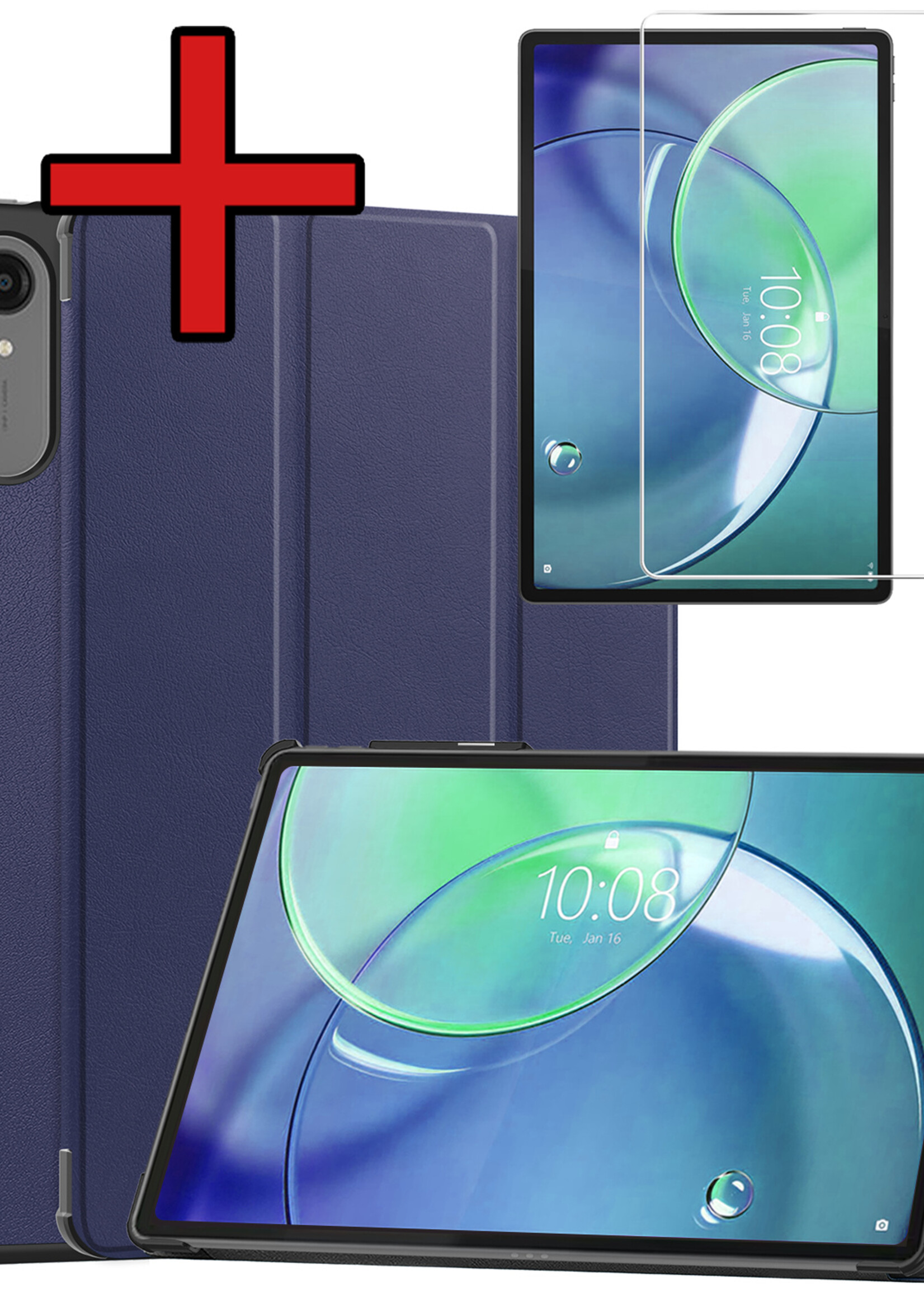 BTH BTH Lenovo Idea Tab Pro Gen 2 Hoesje Met Screenprotector - Donkerblauw