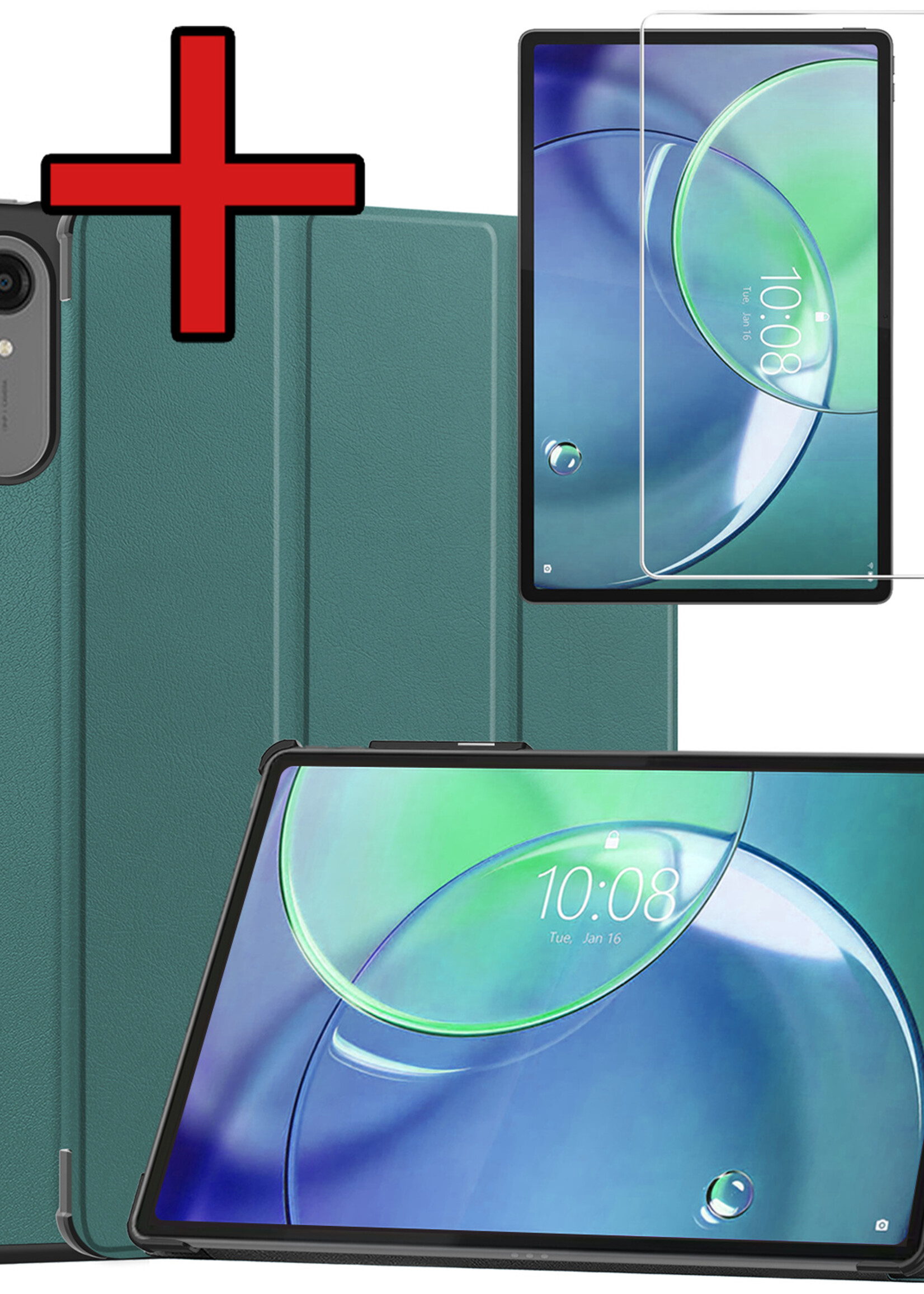 BTH BTH Lenovo Idea Tab Pro Gen 2 Hoesje Met Screenprotector - Donkergroen