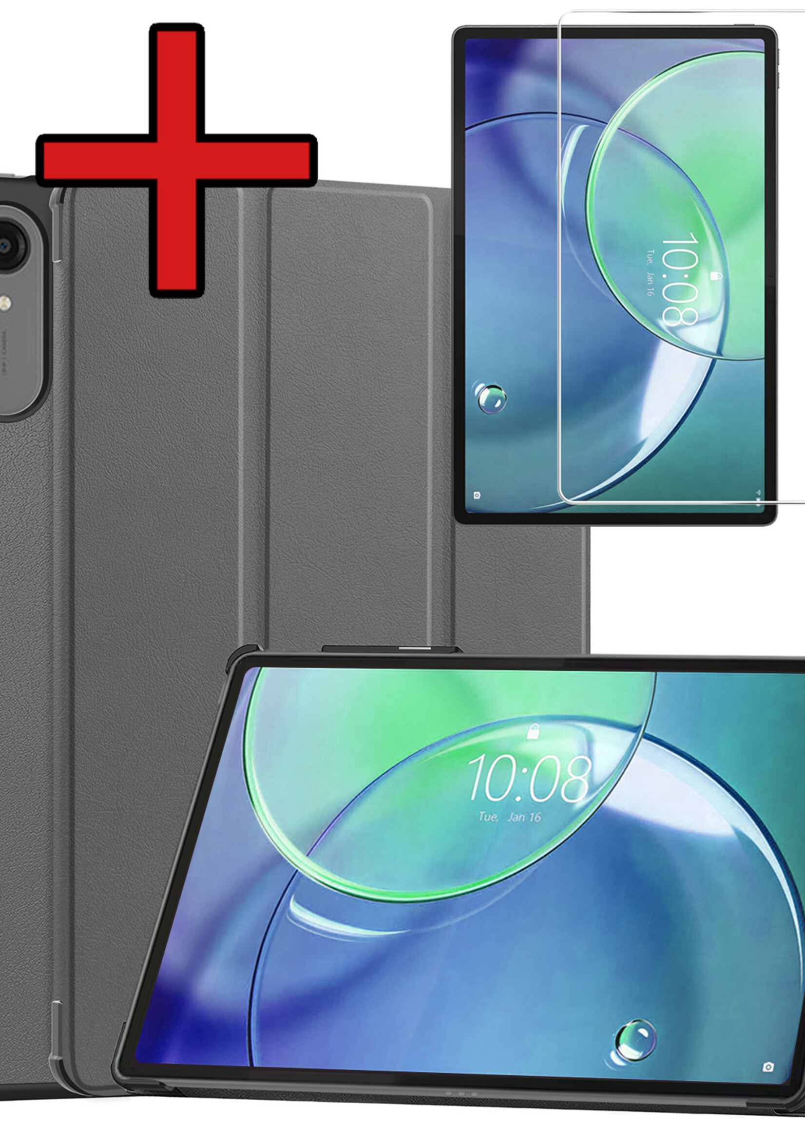 BTH BTH Lenovo Idea Tab Pro Gen 2 Hoesje Met Screenprotector - Grijs