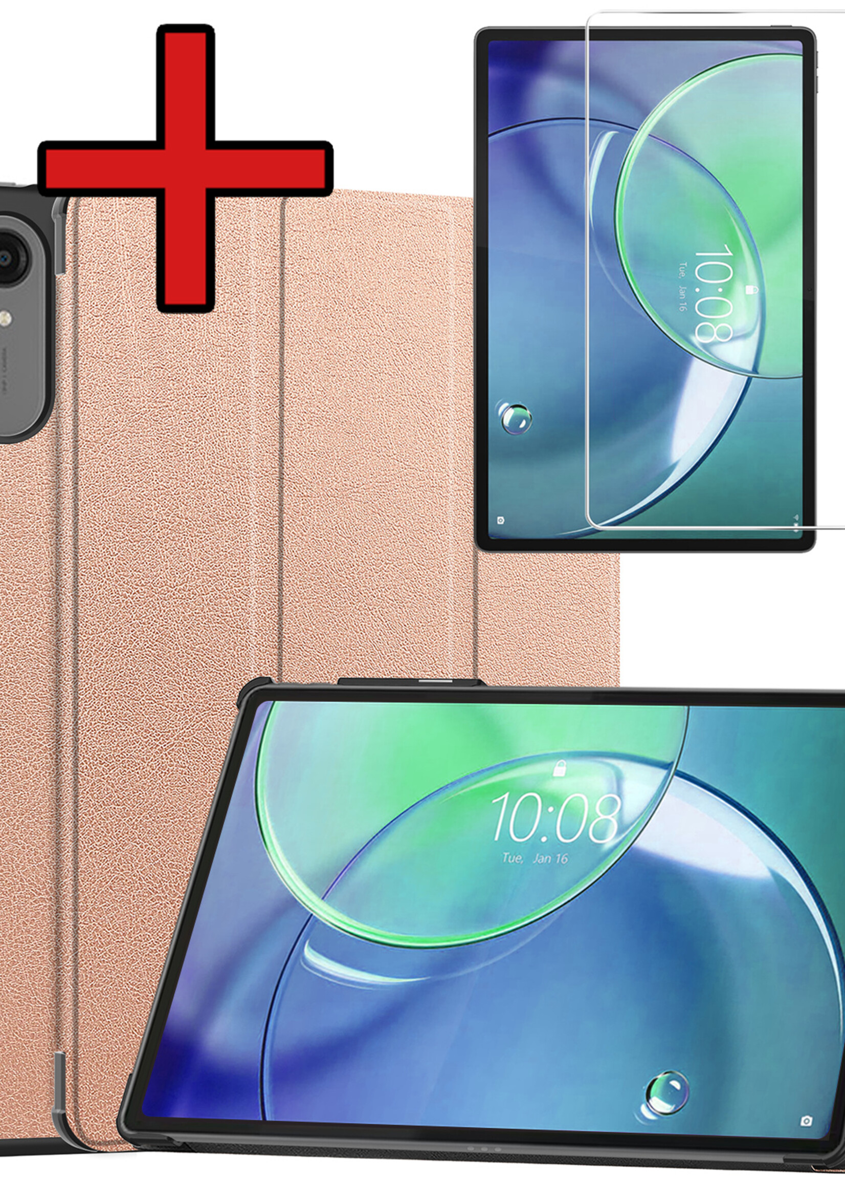 BTH BTH Lenovo Idea Tab Pro Gen 2 Hoesje Met Screenprotector - Rose Goud