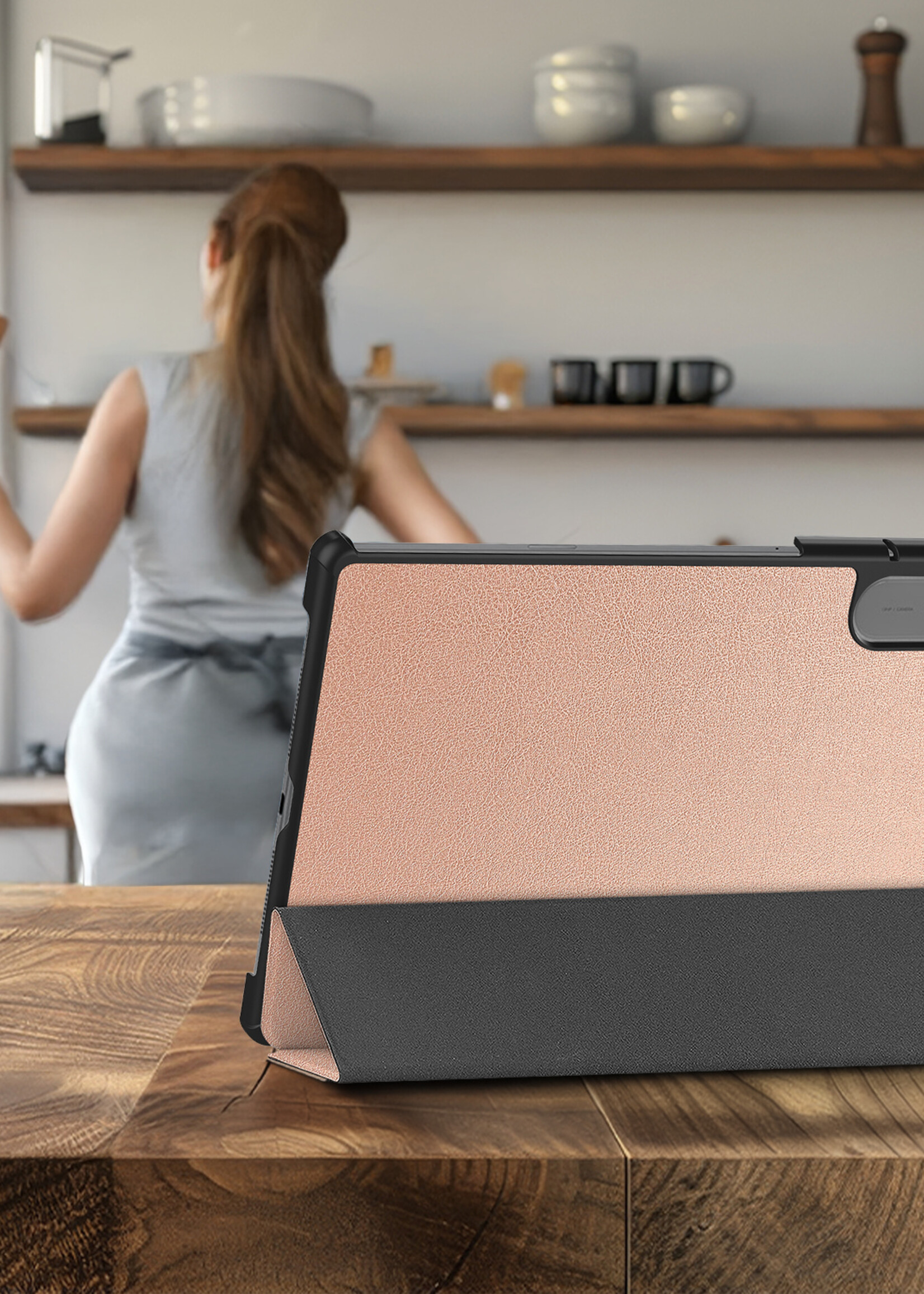 BTH BTH Lenovo Idea Tab Pro Gen 2 Hoesje Met Screenprotector - Rose Goud