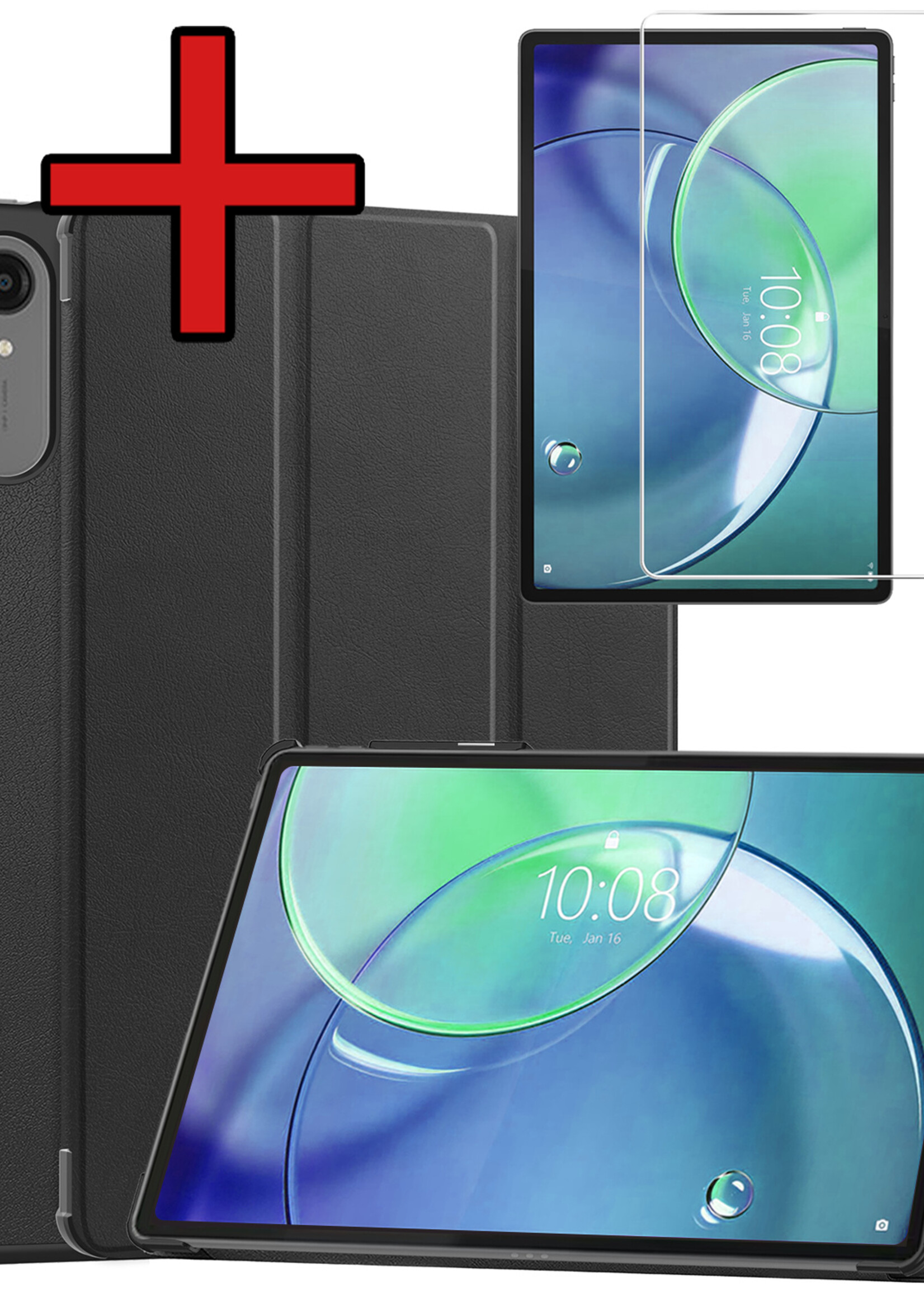 BTH BTH Lenovo Idea Tab Pro Gen 2 Hoesje Met Screenprotector - Zwart