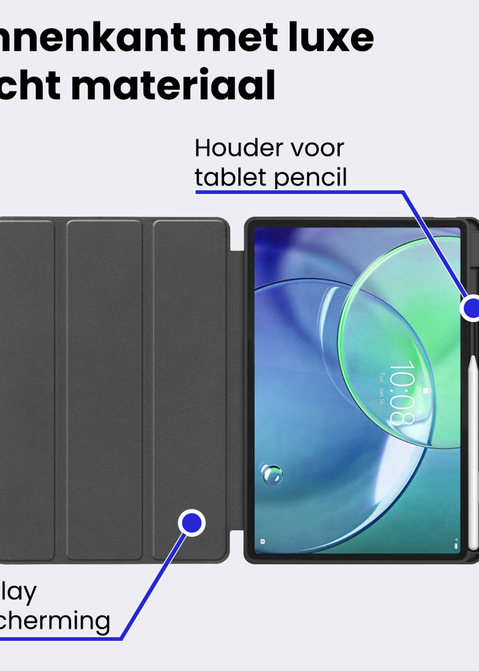 BTH BTH Lenovo Idea Tab Pro Gen 2 Hoesje Met Uitsparing Lenovo Pen - Donkergroen