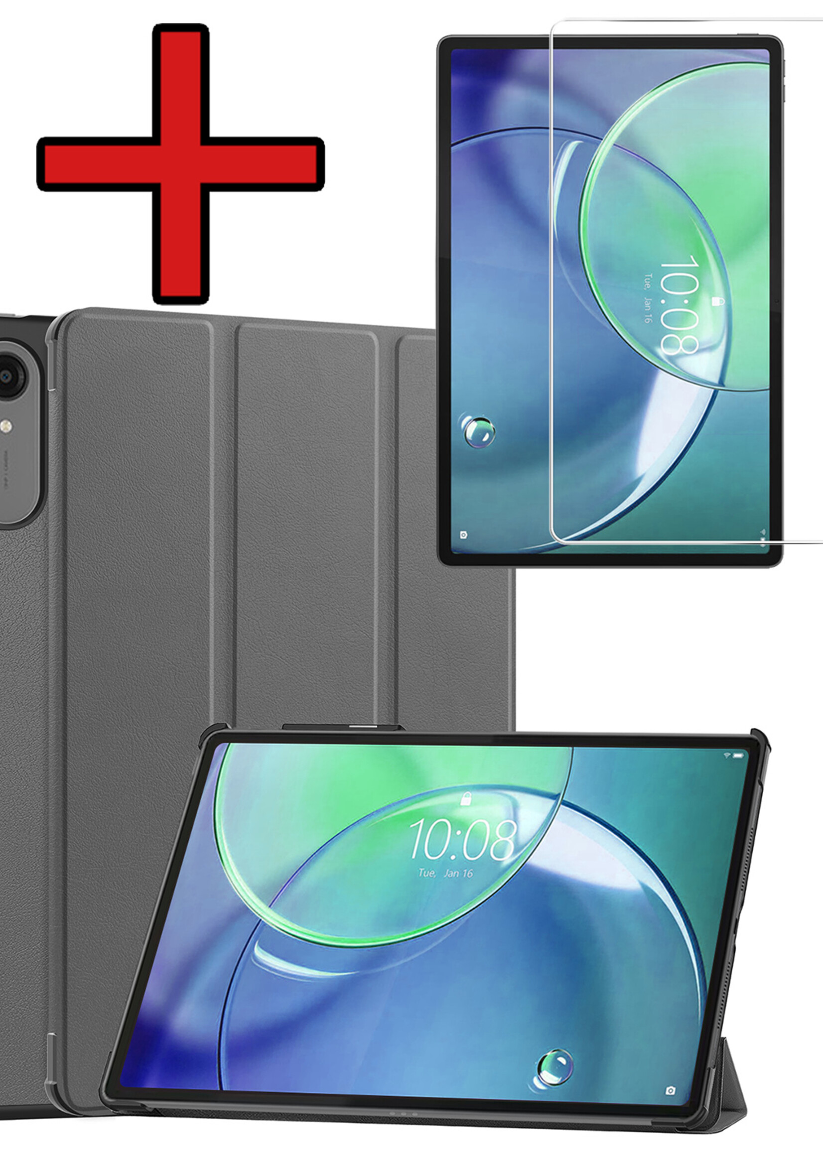 BTH BTH Lenovo Idea Tab Pro Gen 2 Hoesje Met Uitsparing Lenovo Pen Met Screenprotector - Grijs