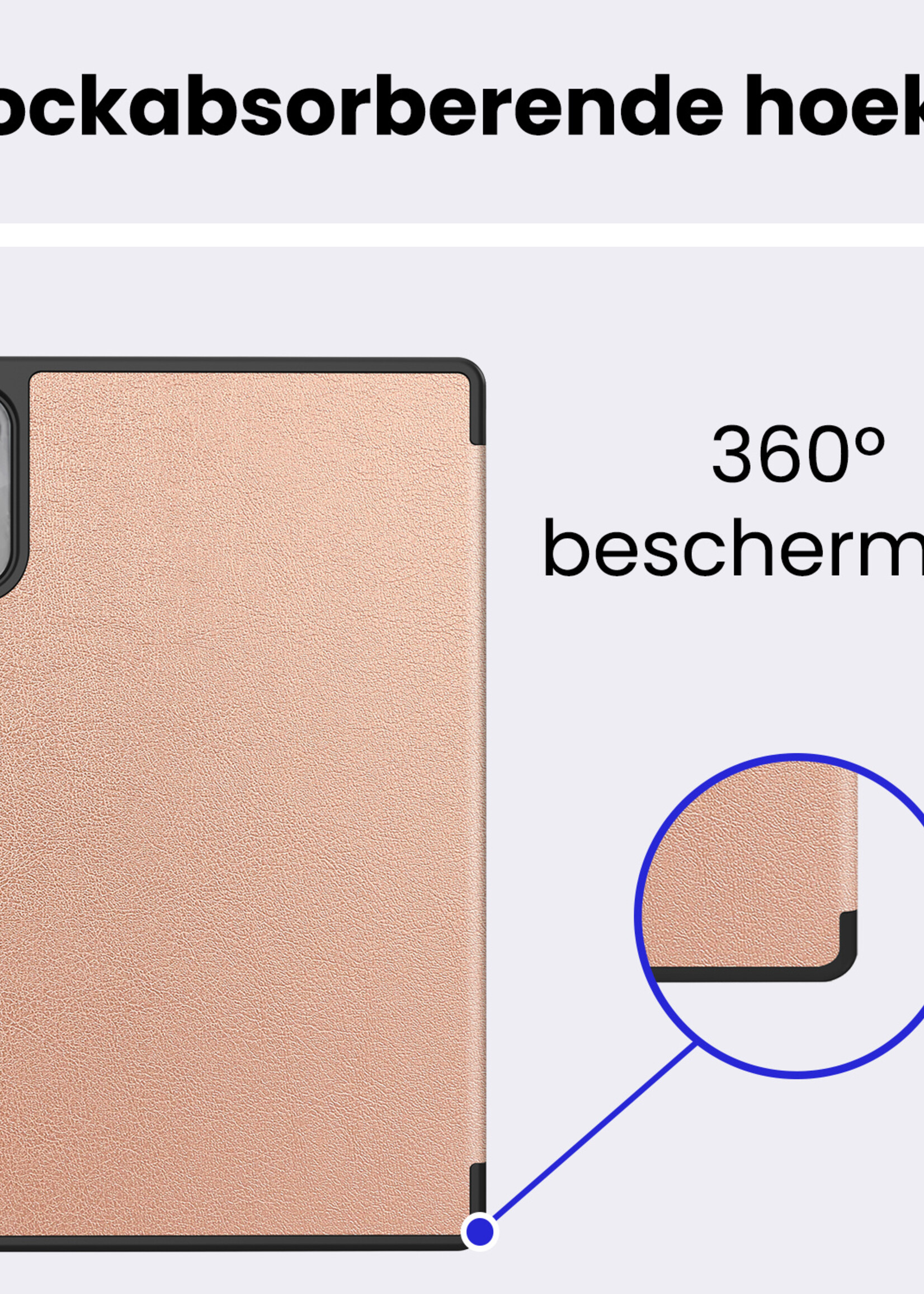 BTH BTH Lenovo Idea Tab Pro Gen 2 Hoesje Met Uitsparing Lenovo Pen Met Screenprotector - Rose Goud