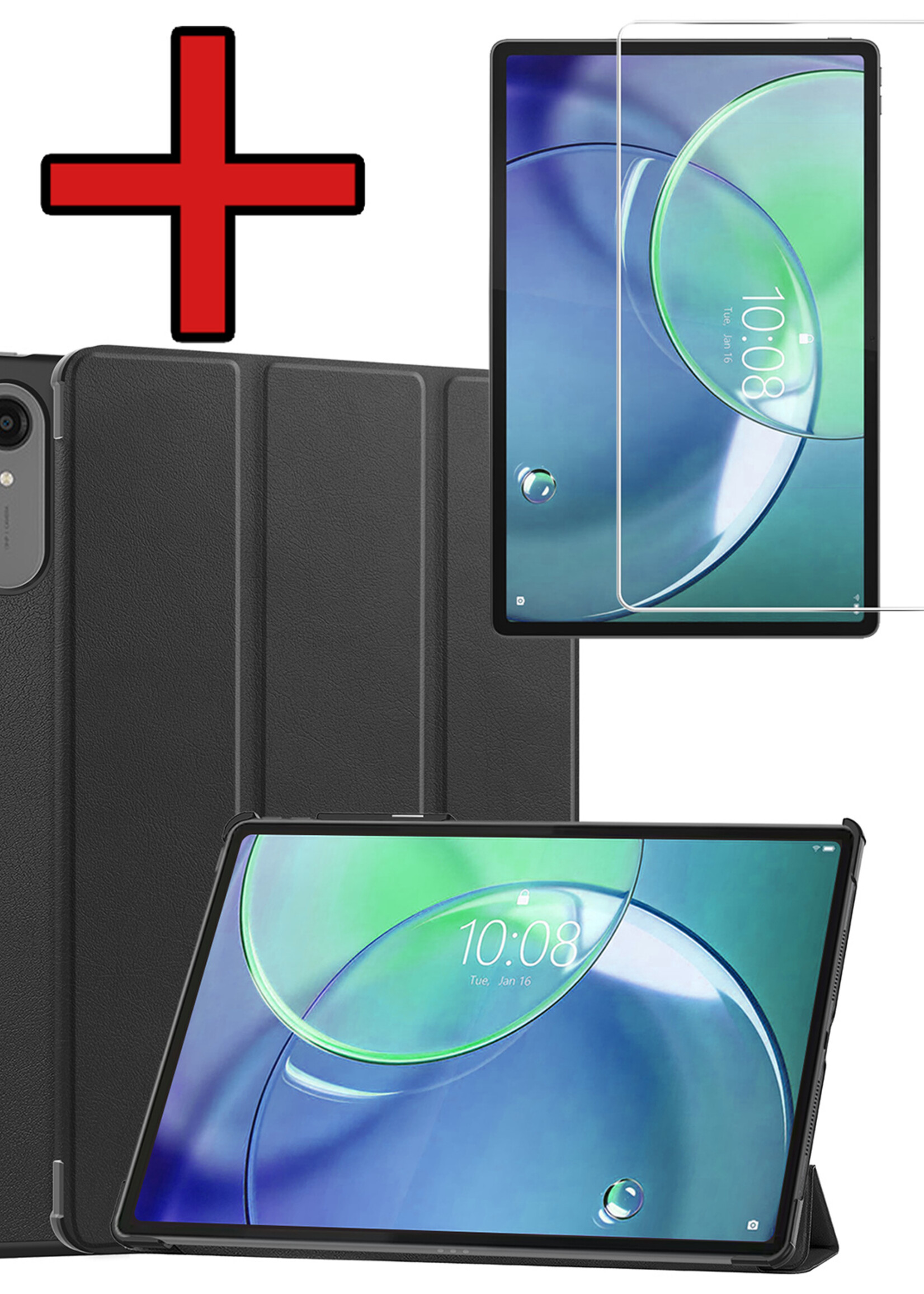 BTH BTH Lenovo Idea Tab Pro Gen 2 Hoesje Met Uitsparing Lenovo Pen Met Screenprotector - Zwart