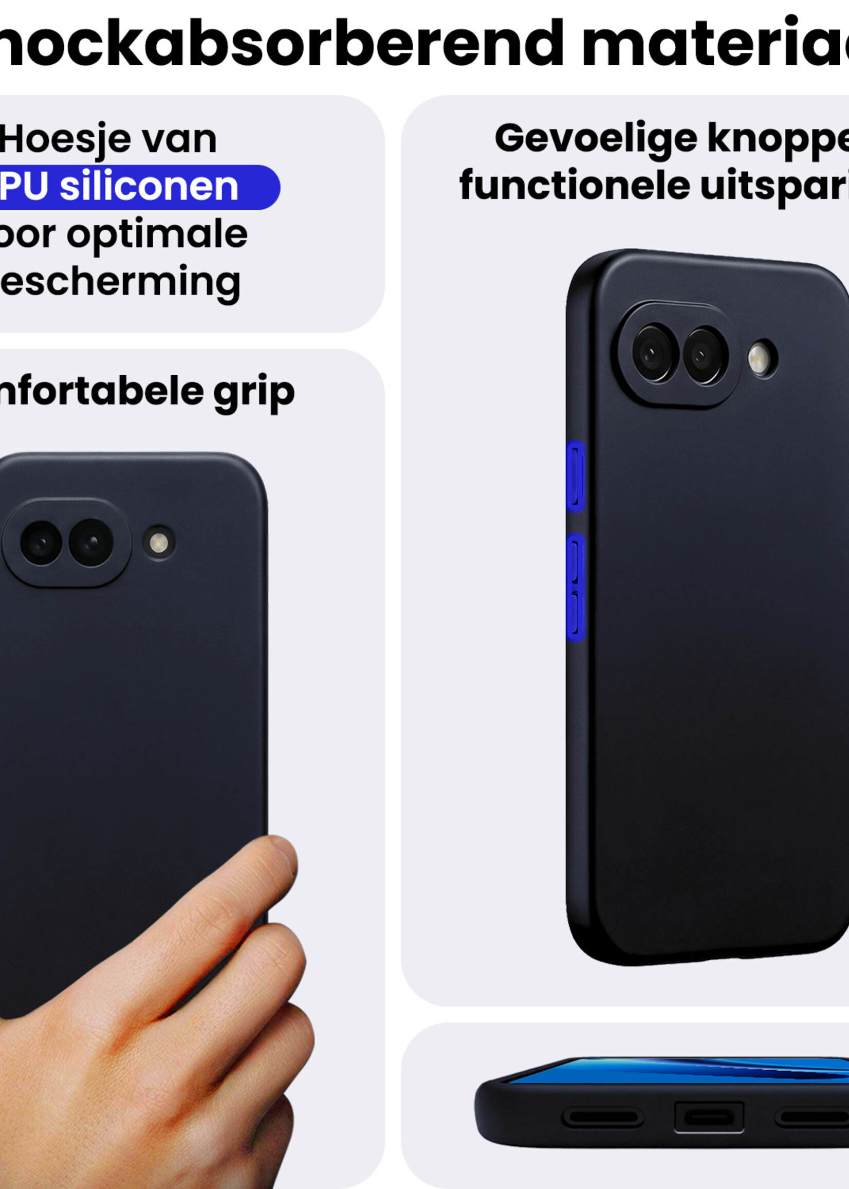 BTH BTH Google Pixel 10a Hoesje Siliconen - Donkerblauw