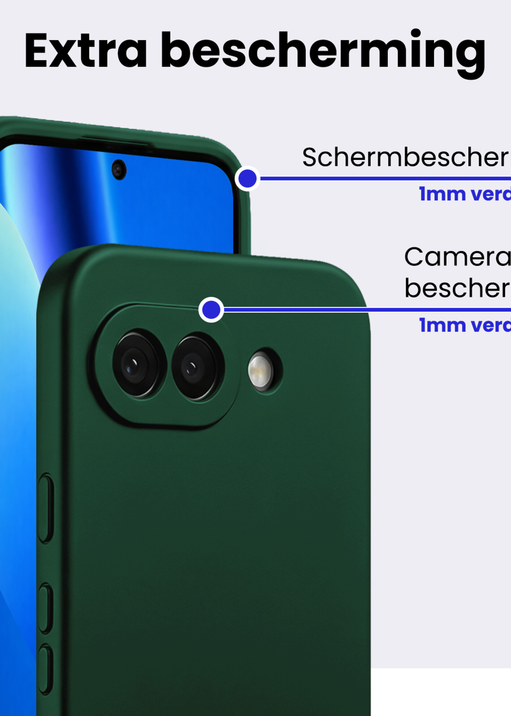 BTH BTH Google Pixel 10a Hoesje Siliconen - Donkergroen