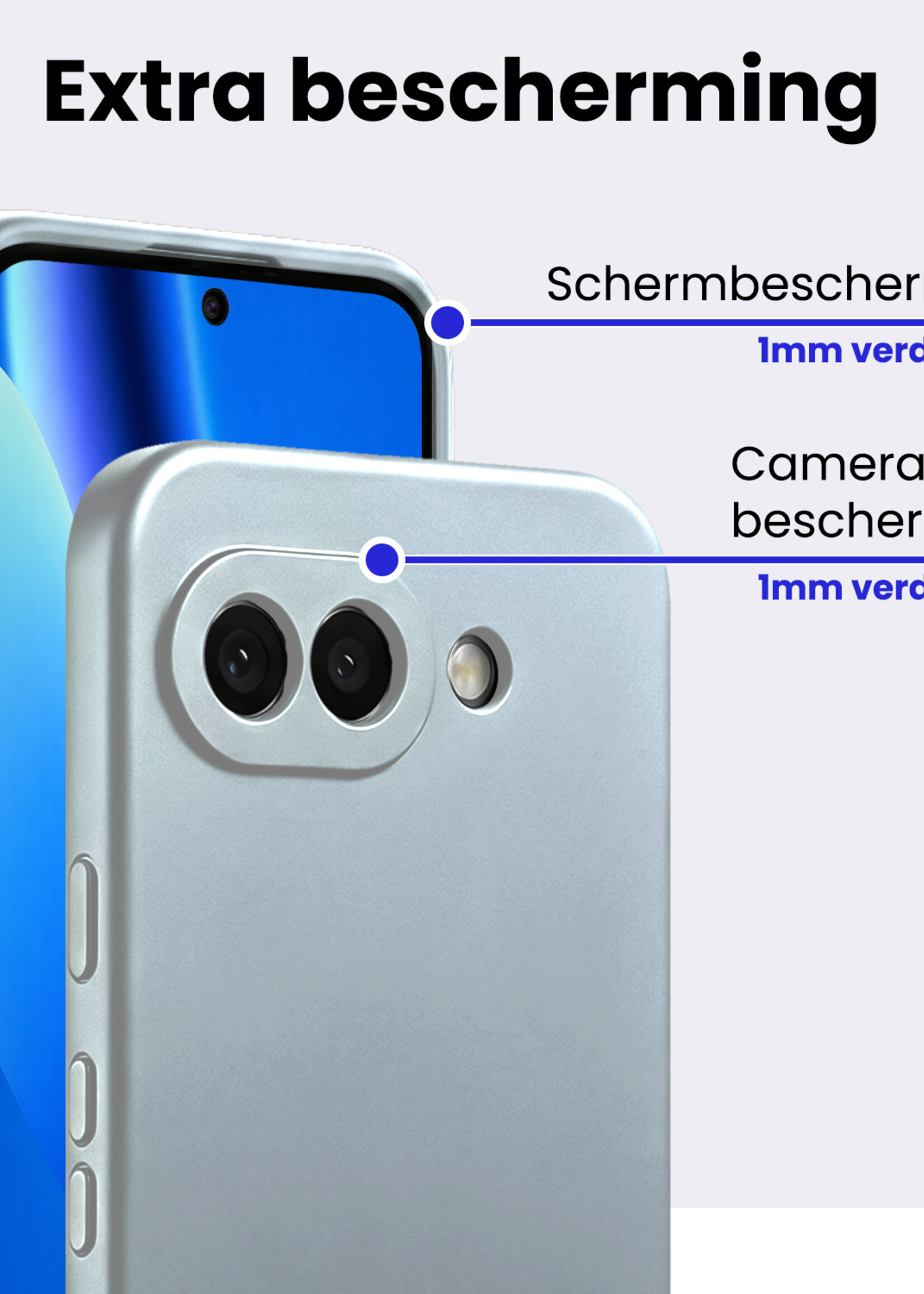 BTH BTH Google Pixel 10a Hoesje Siliconen - Lichtblauw