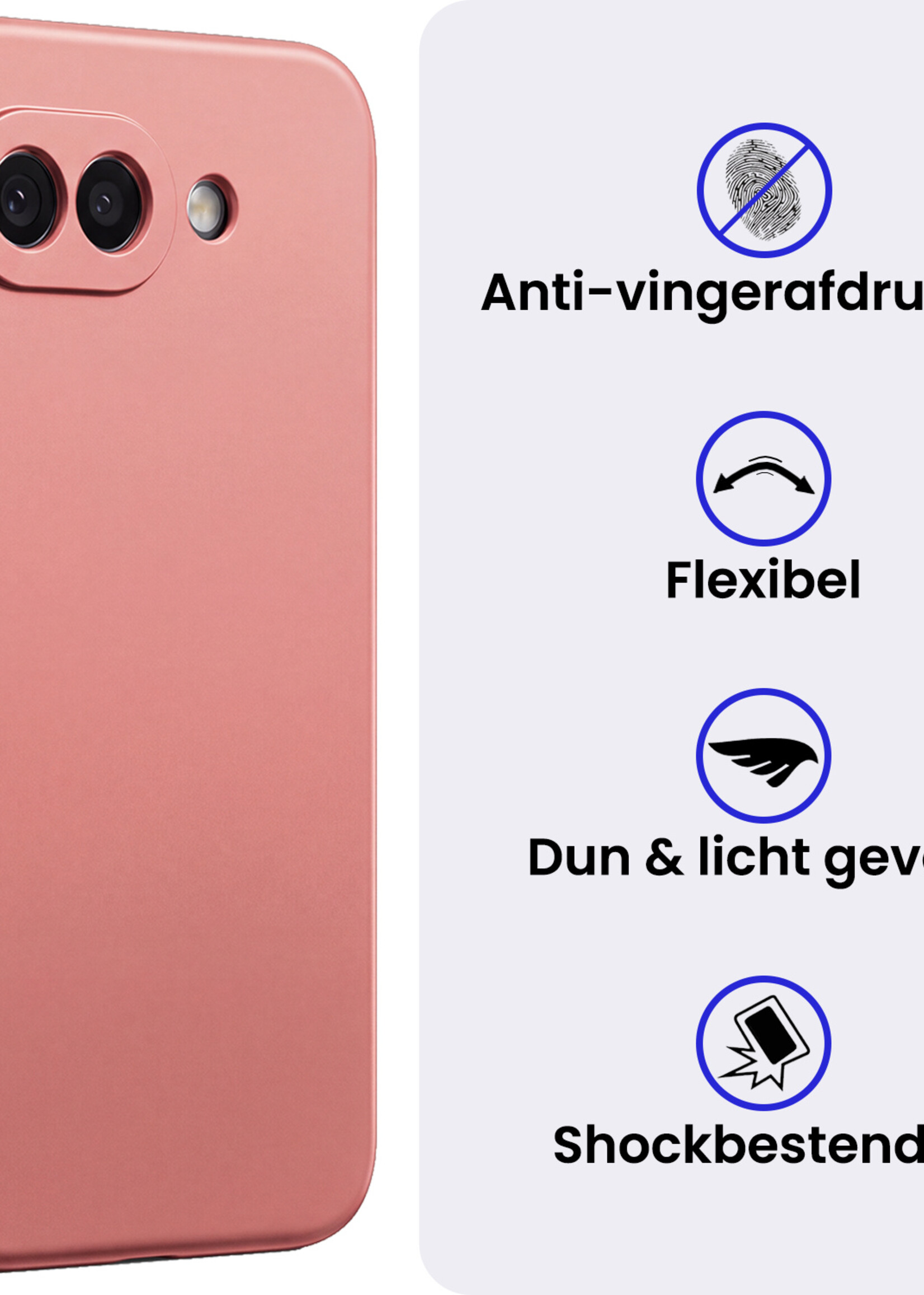 BTH BTH Google Pixel 10a Hoesje Siliconen - Lichtroze