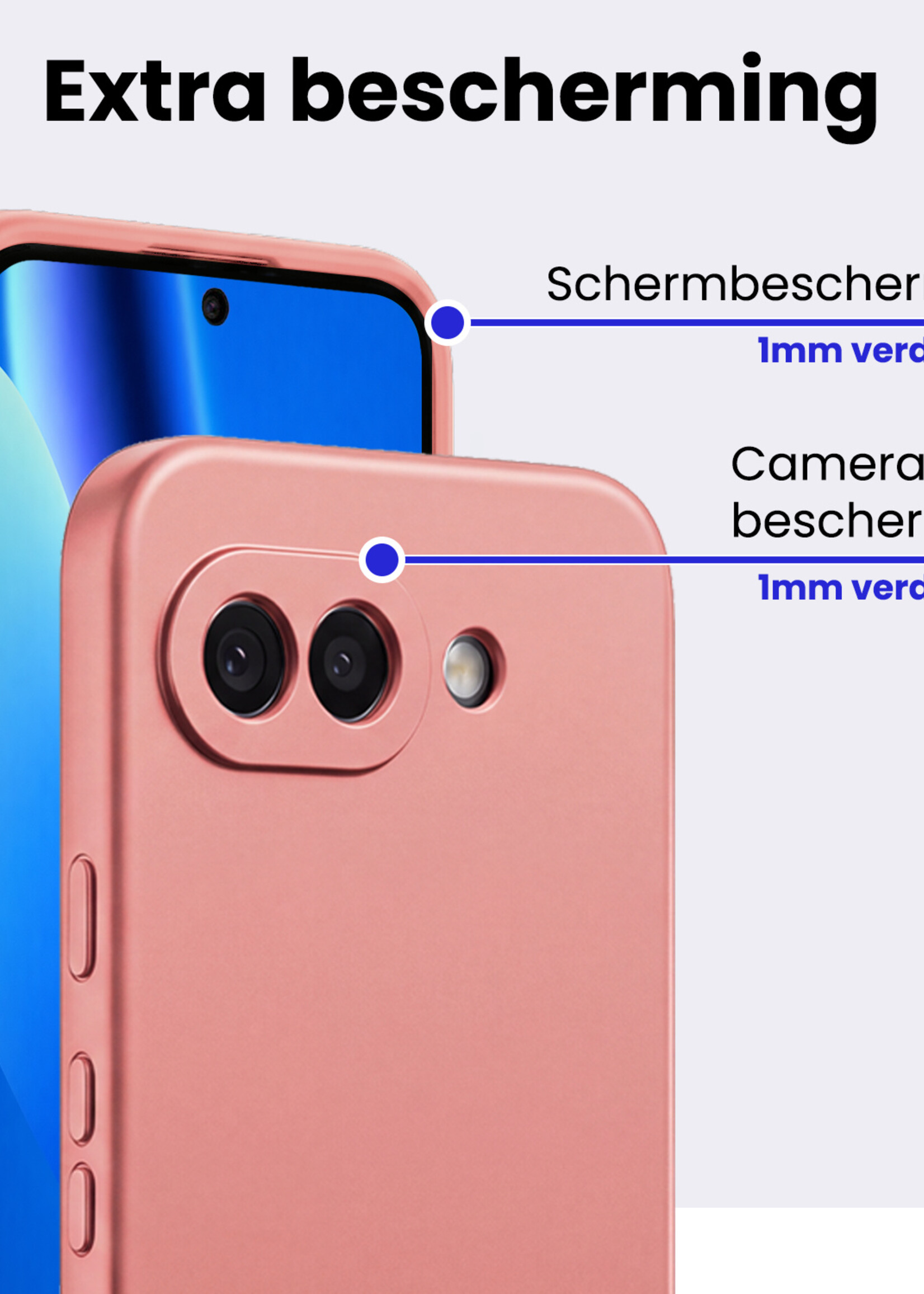BTH BTH Google Pixel 10a Hoesje Siliconen - Lichtroze