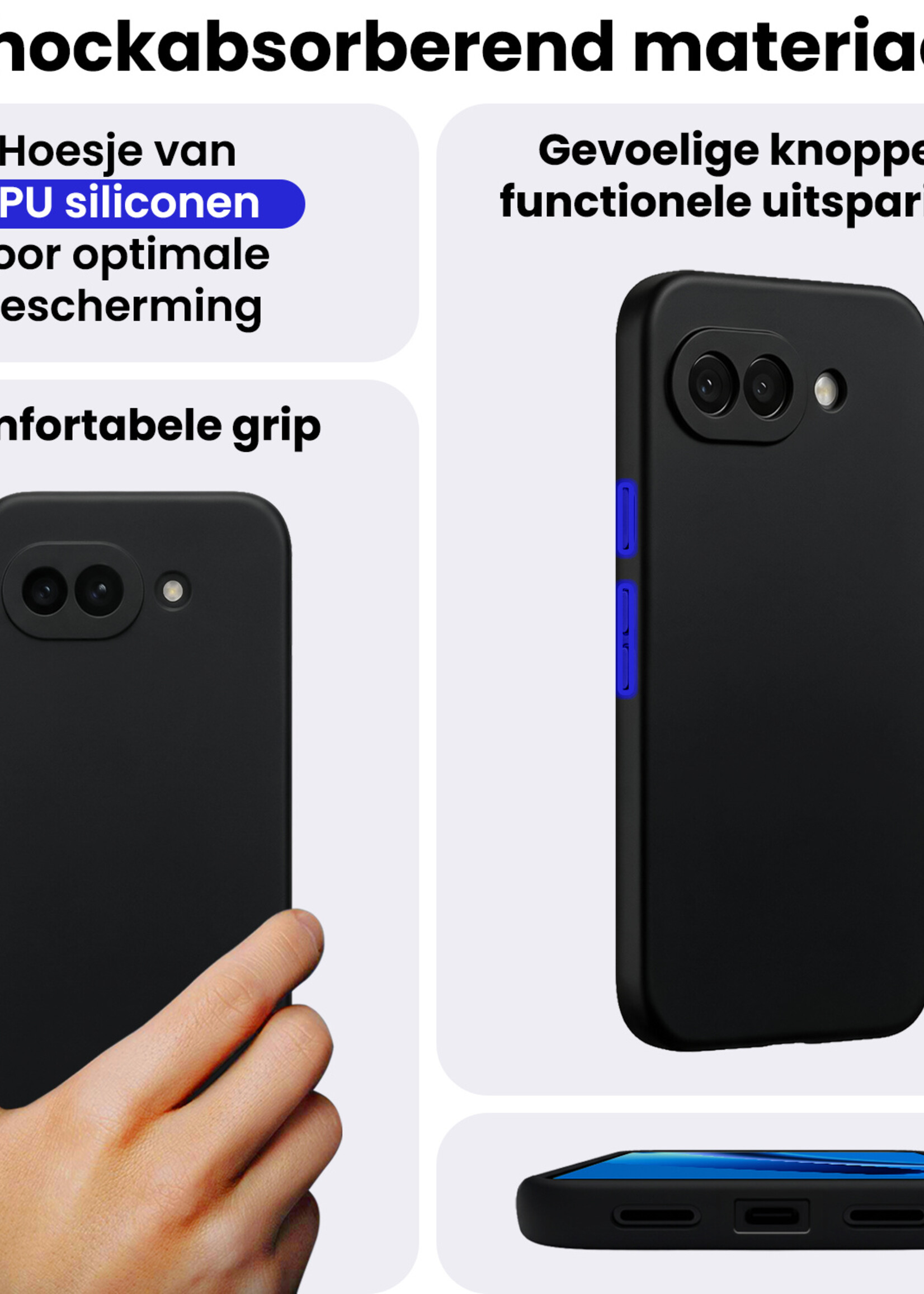 BTH BTH Google Pixel 10a Hoesje Siliconen - Zwart