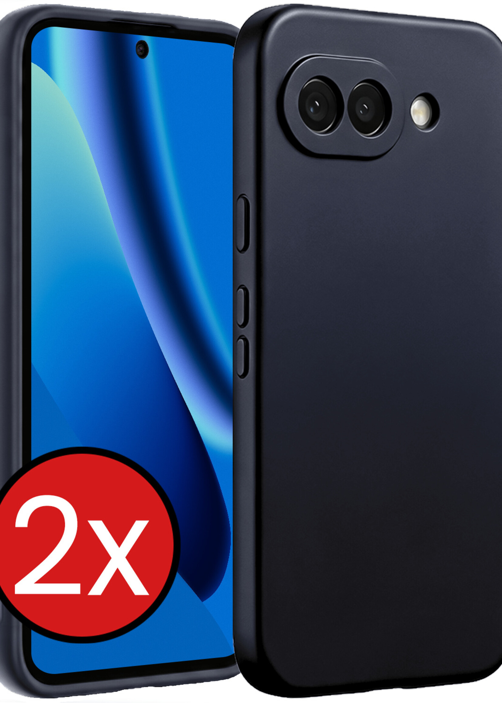 BTH BTH Google Pixel 10a Hoesje Siliconen - Donkerblauw - 2 PACK