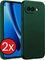 BTH BTH Google Pixel 10a Hoesje Siliconen - Donkergroen - 2 PACK