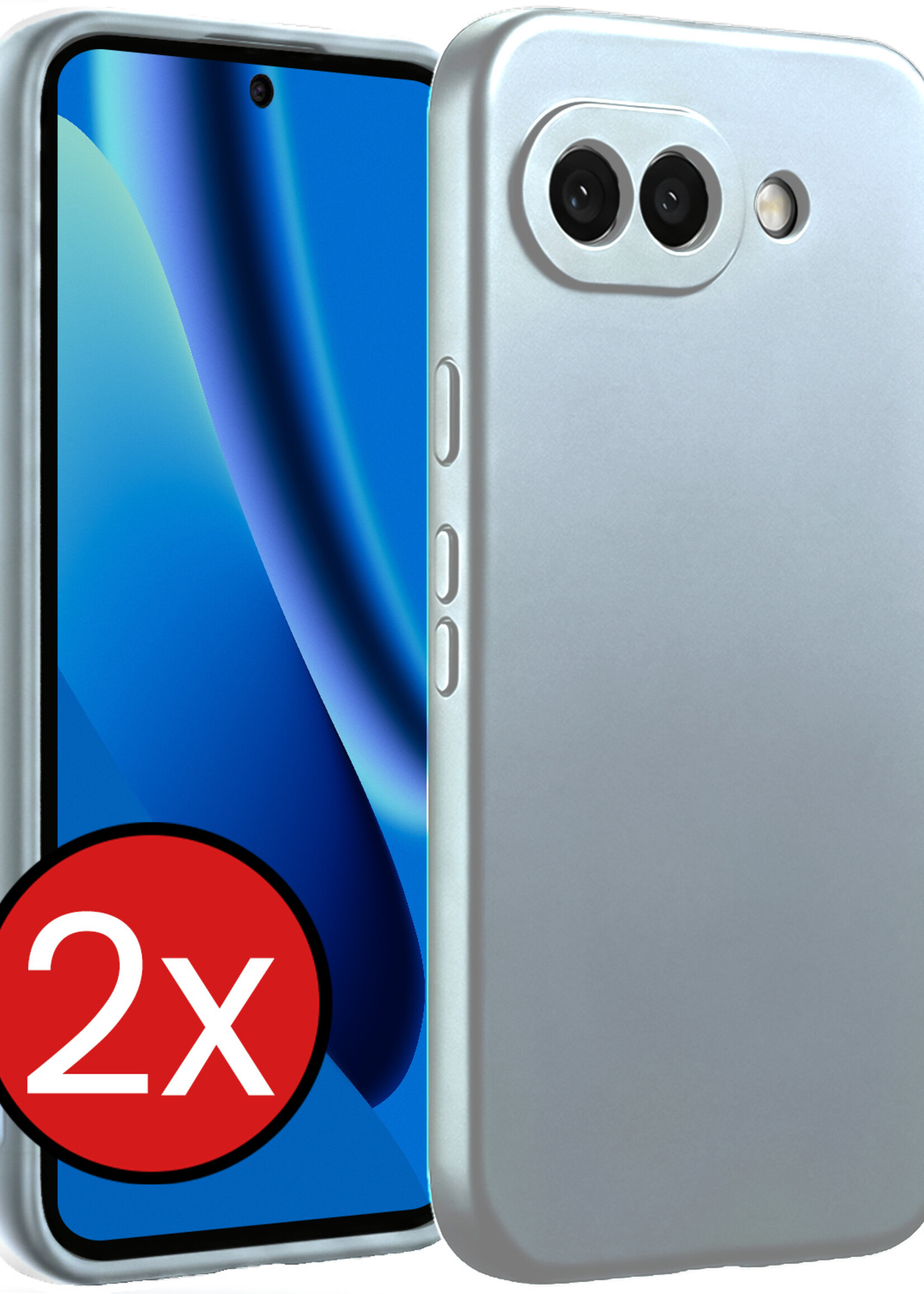 BTH BTH Google Pixel 10a Hoesje Siliconen - Lichtblauw - 2 PACK