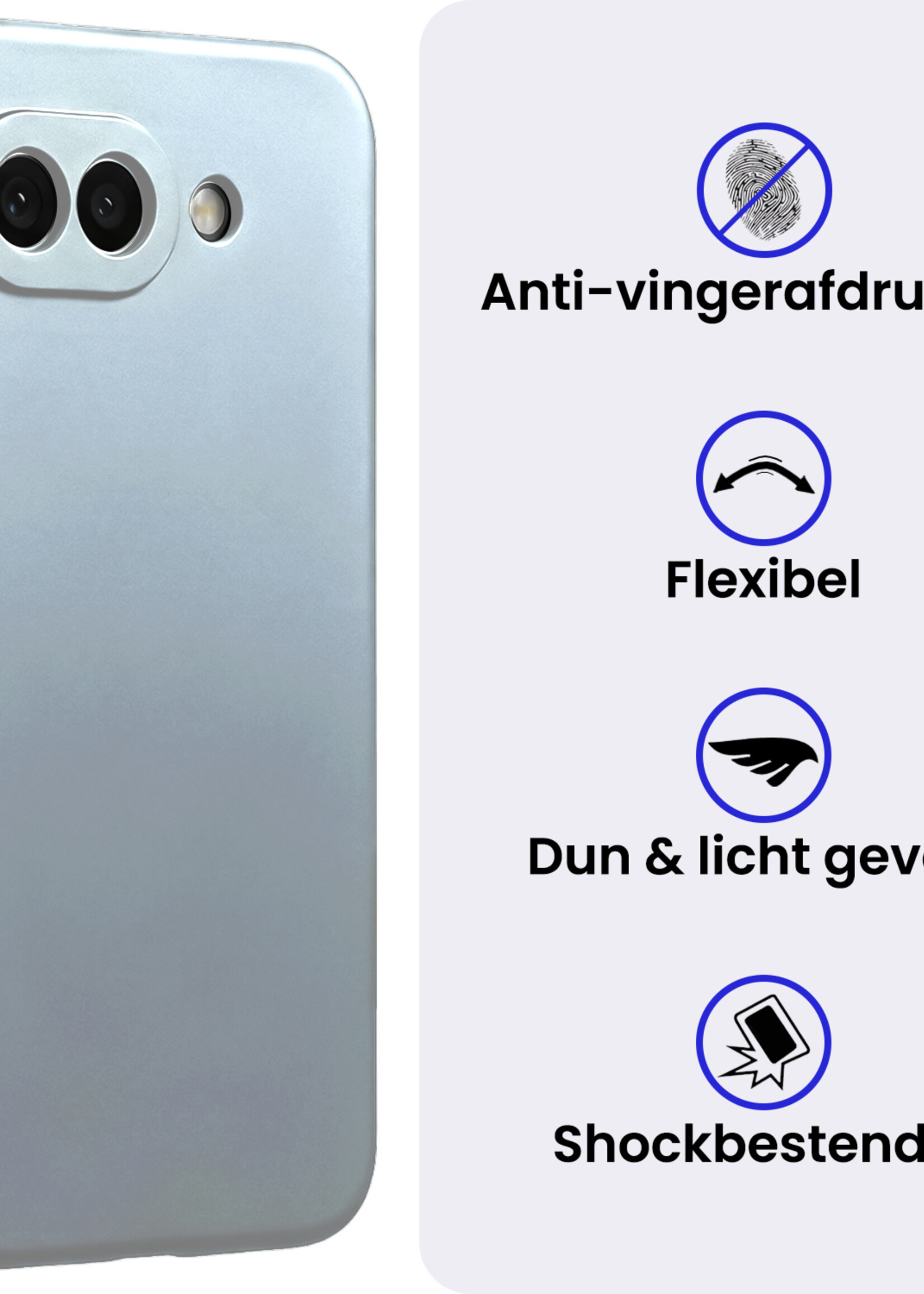 BTH BTH Google Pixel 10a Hoesje Siliconen - Lichtblauw - 2 PACK
