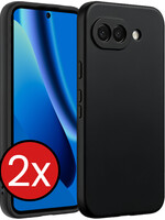 BTH BTH Google Pixel 10a Hoesje Siliconen - Zwart - 2 PACK