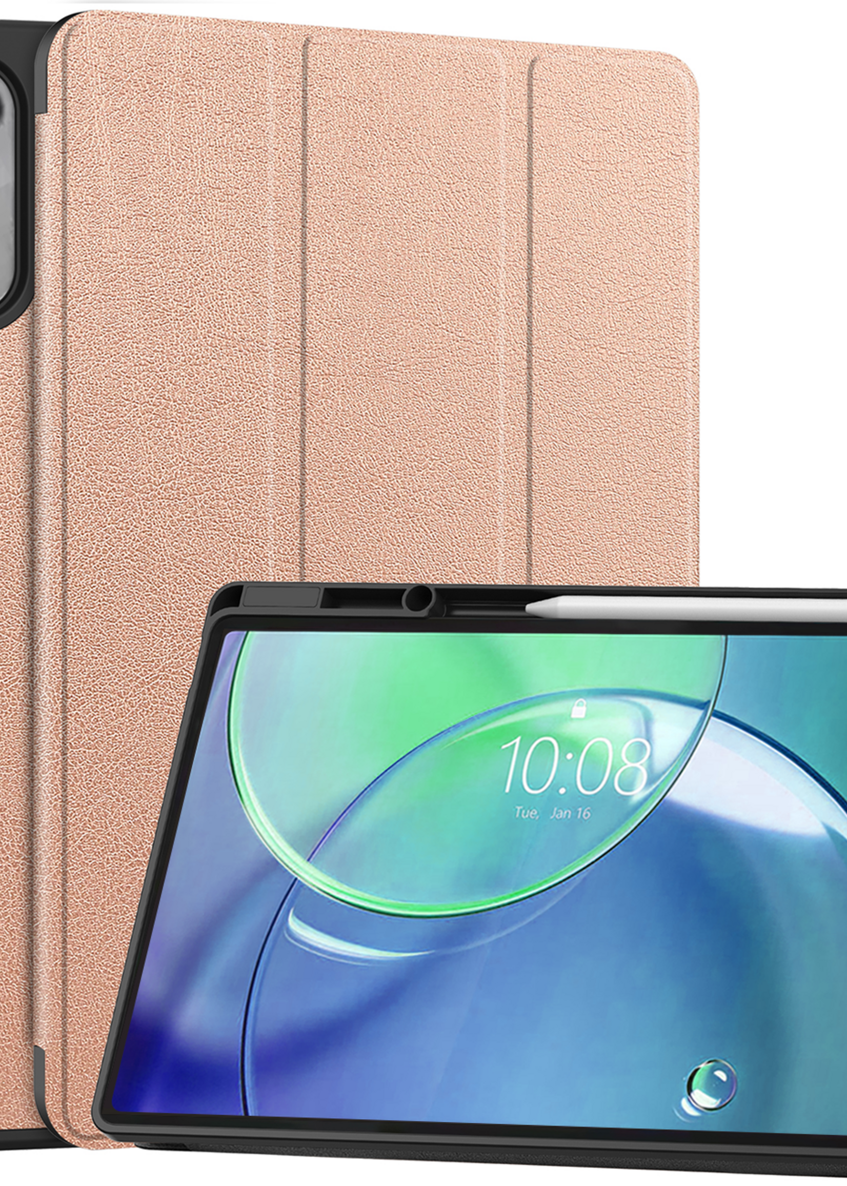 BTH BTH Lenovo Idea Tab Pro Gen 2 Hoesje Met Uitsparing Lenovo Pen - Rose Goud