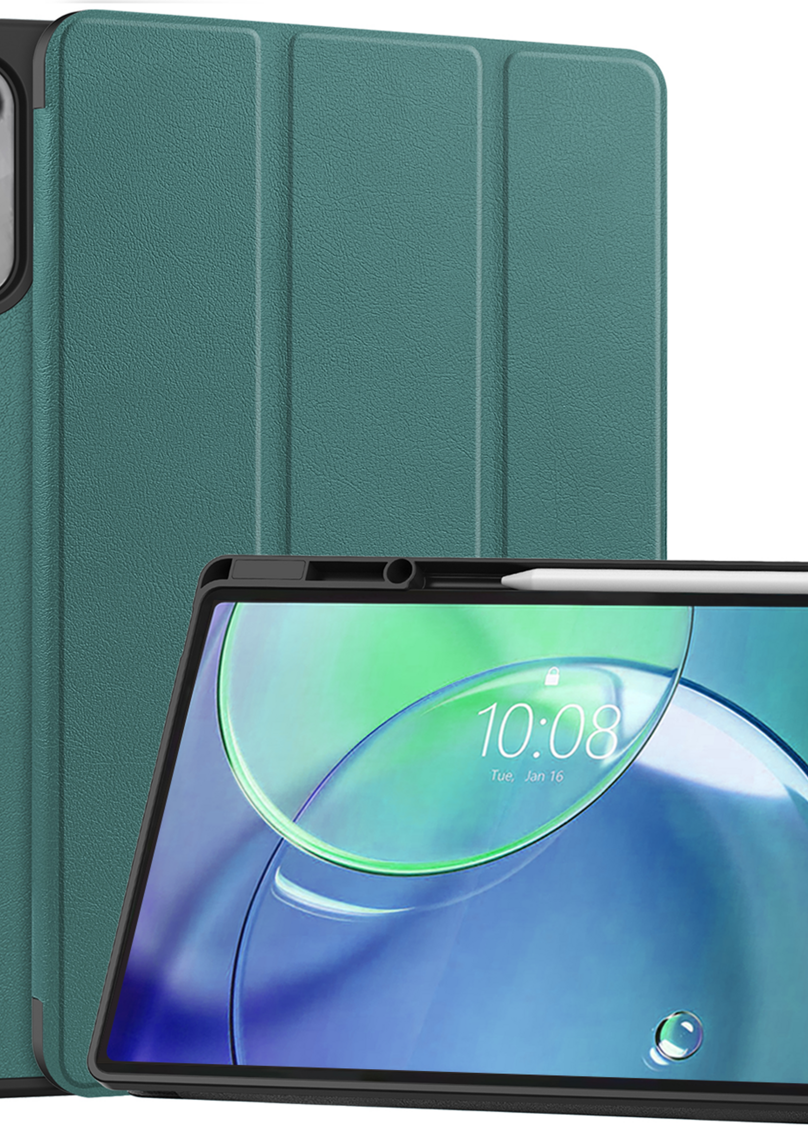 BTH BTH Lenovo Idea Tab Pro Gen 2 Hoesje Met Uitsparing Lenovo Pen - Donkergroen