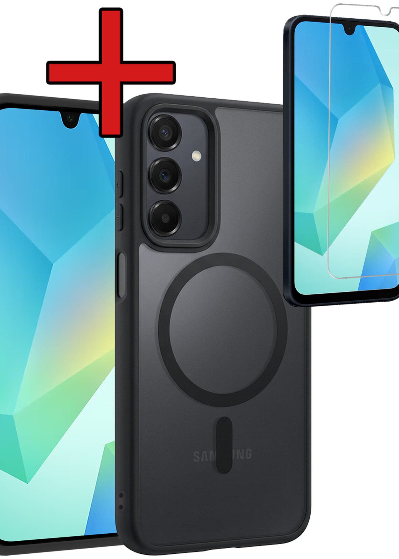 BTH BTH Samsung Galaxy A16 Magsafe Hoesje Zwart Met Screenprotector