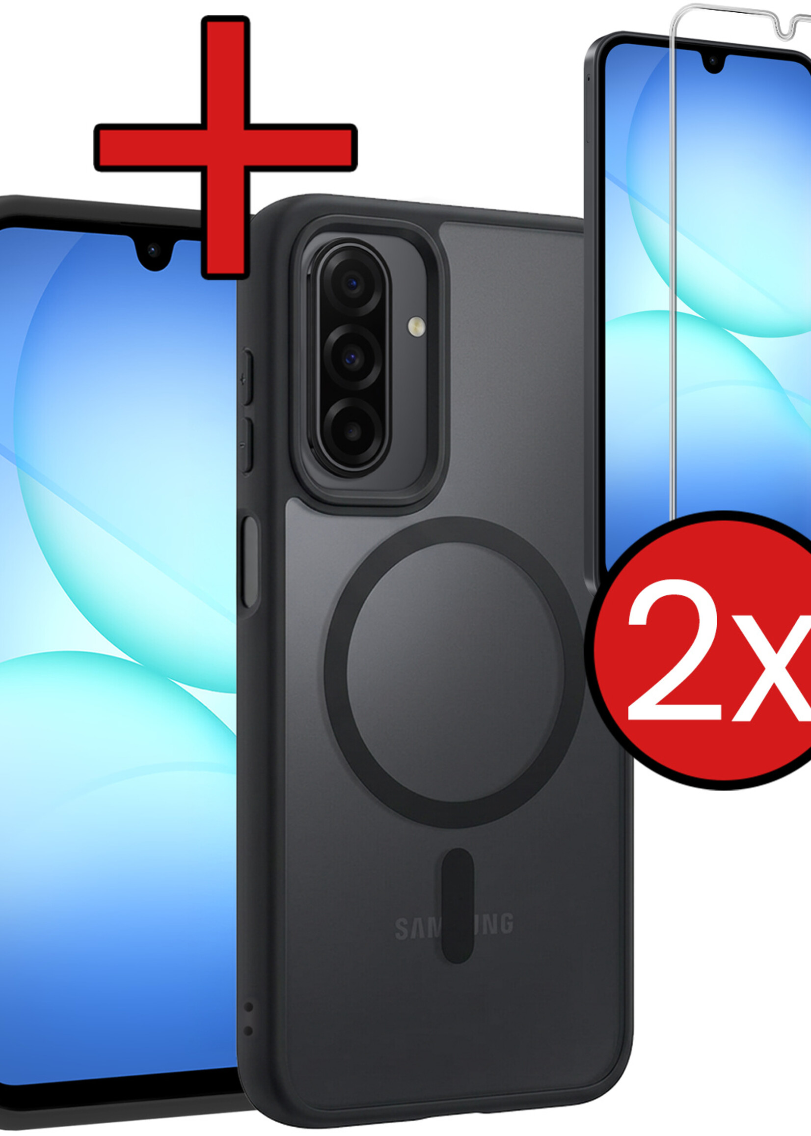 BTH BTH Samsung Galaxy A17 Magsafe Hoesje Zwart Met 2x Screenprotector