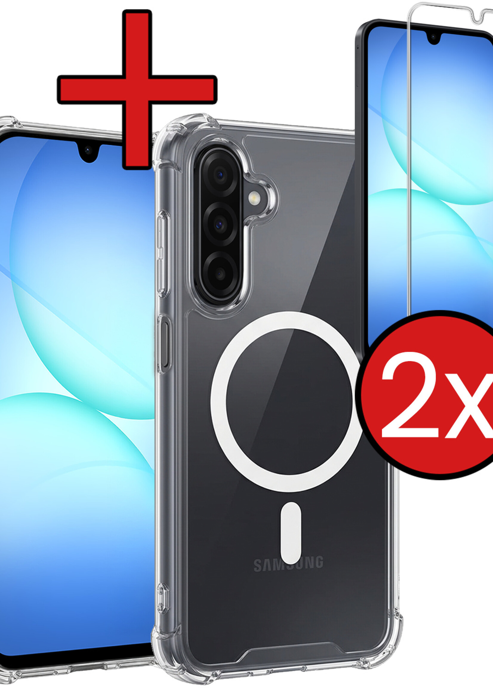 BTH BTH Samsung Galaxy A17 Magsafe Hoesje Transparant Met 2x Screenprotector