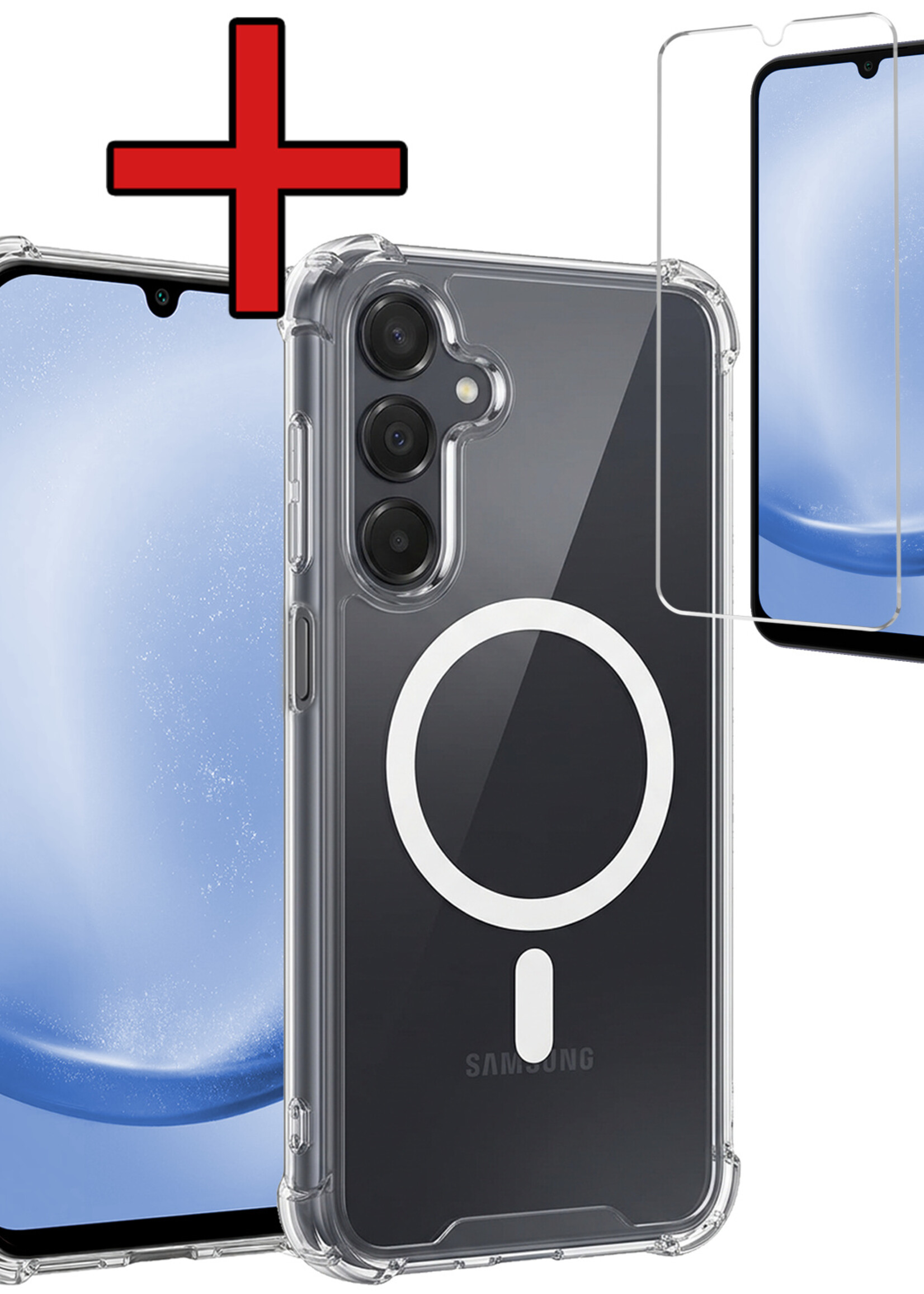 BTH BTH Samsung Galaxy A25 Magsafe Hoesje Transparant Met Screenprotector