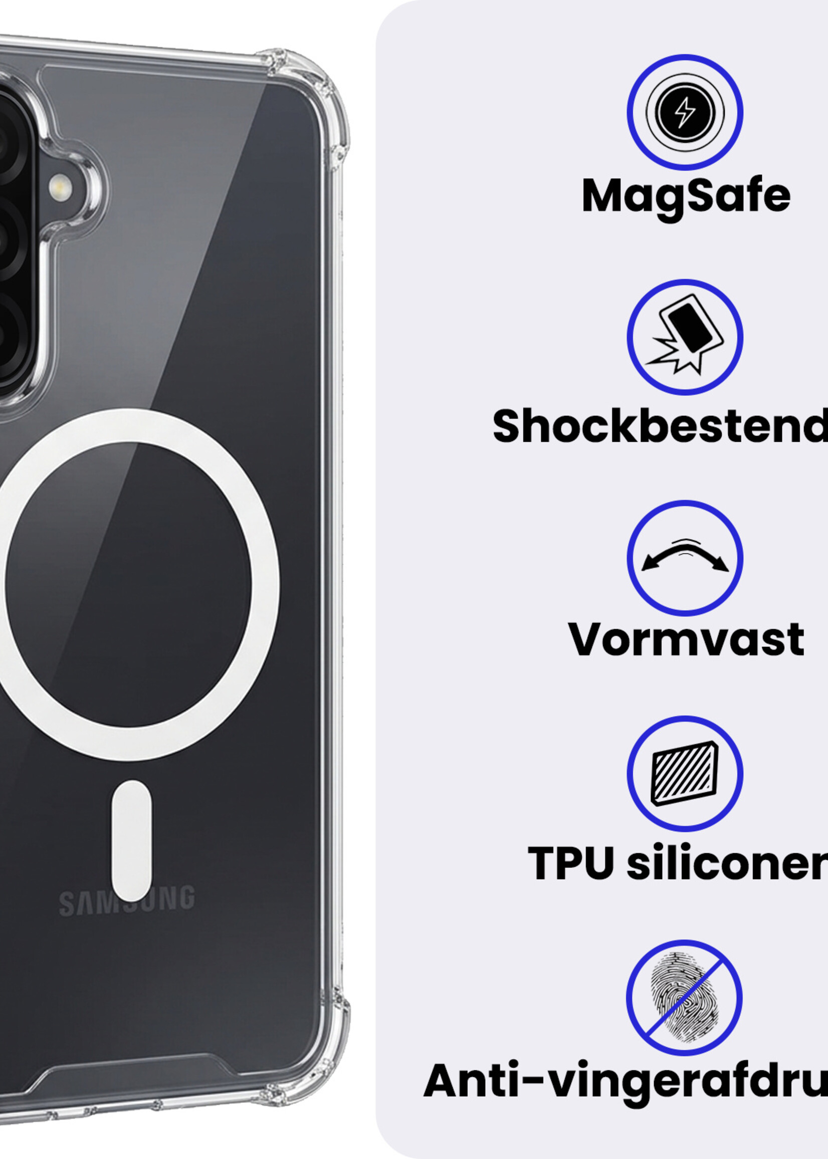 BTH BTH Samsung Galaxy A26 Magsafe Hoesje Transparant Met Screenprotector