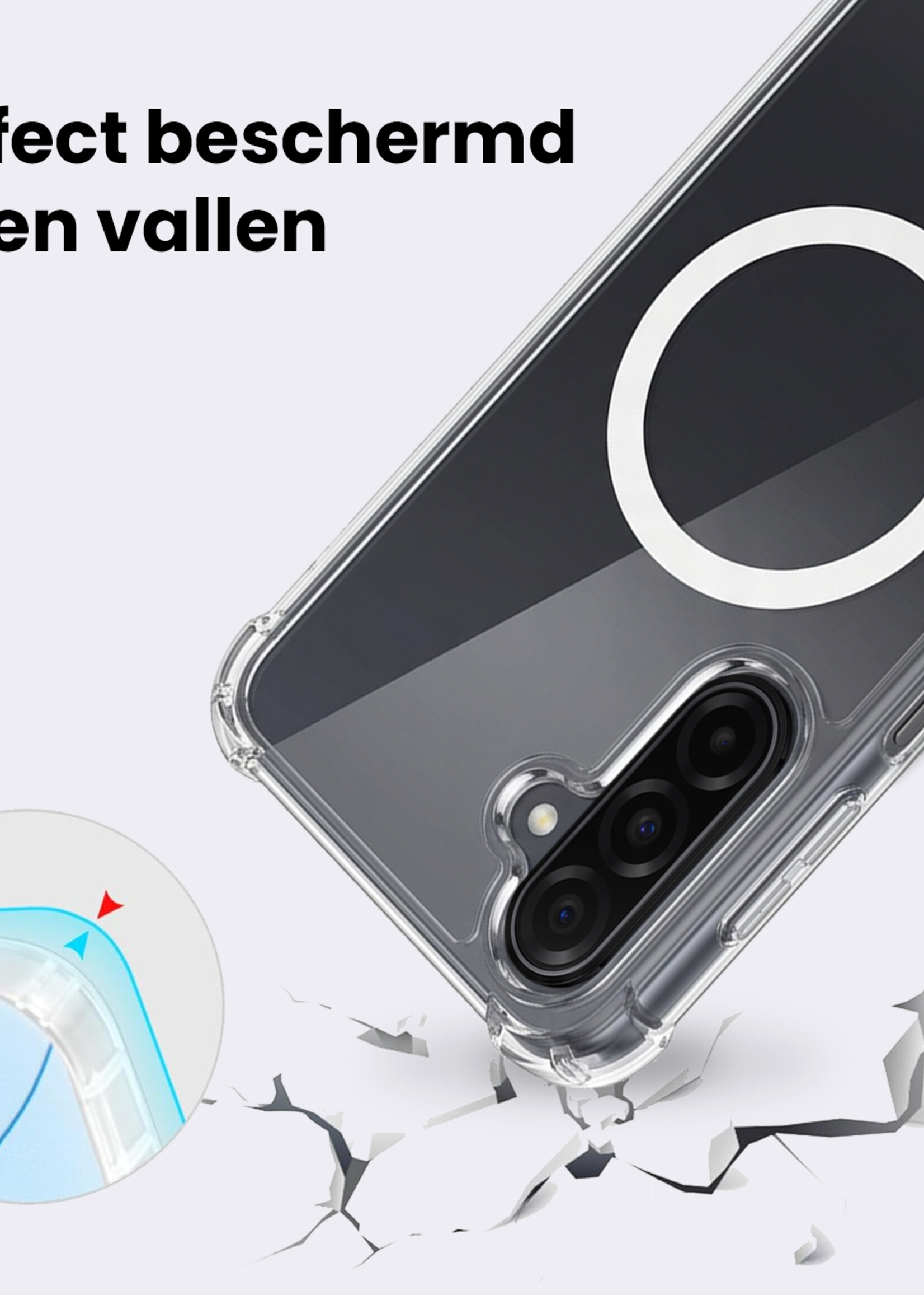 BTH BTH Samsung Galaxy A26 Magsafe Hoesje Transparant Met Screenprotector