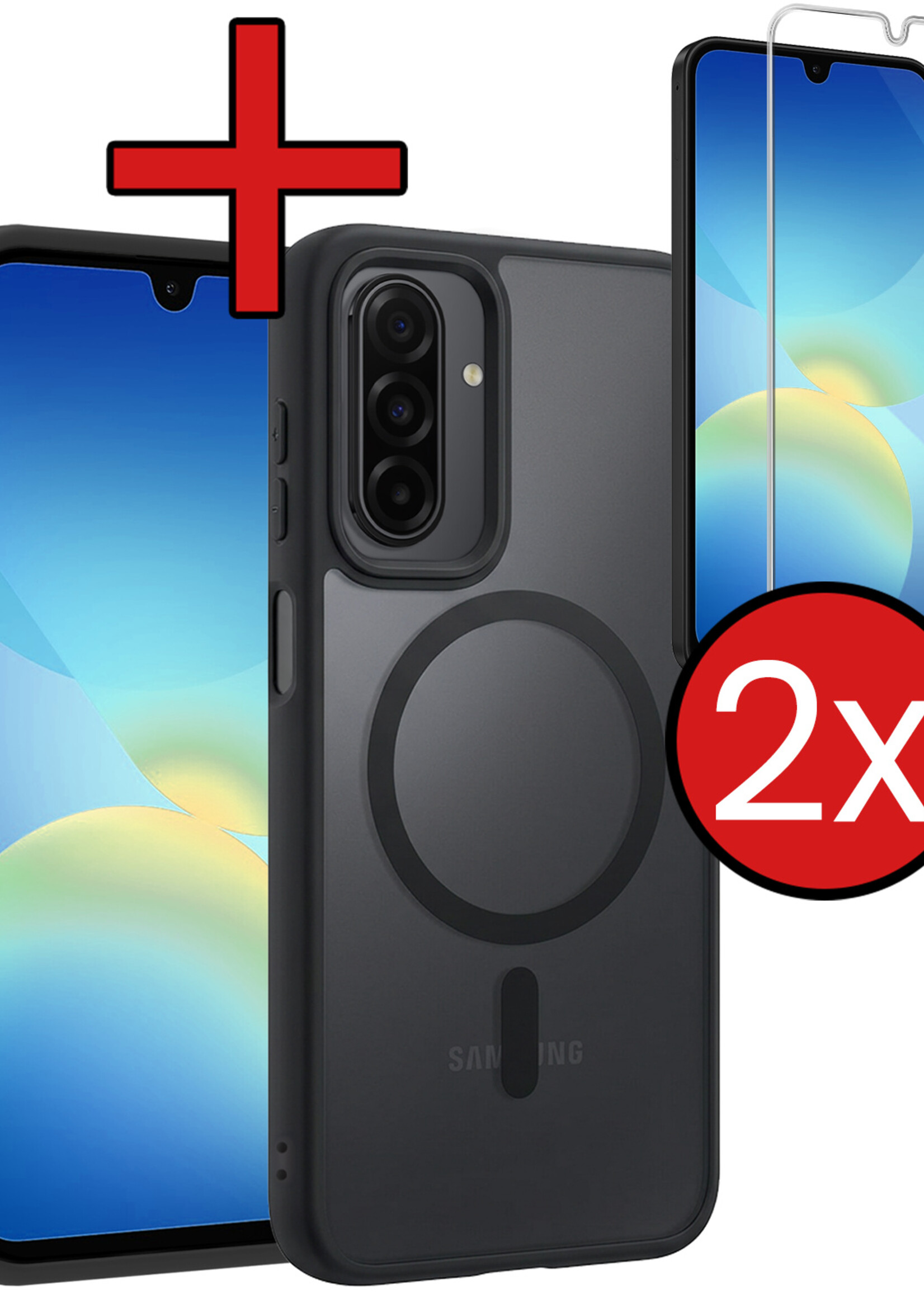 BTH BTH Samsung Galaxy A26 Magsafe Hoesje Zwart Met 2x Screenprotector