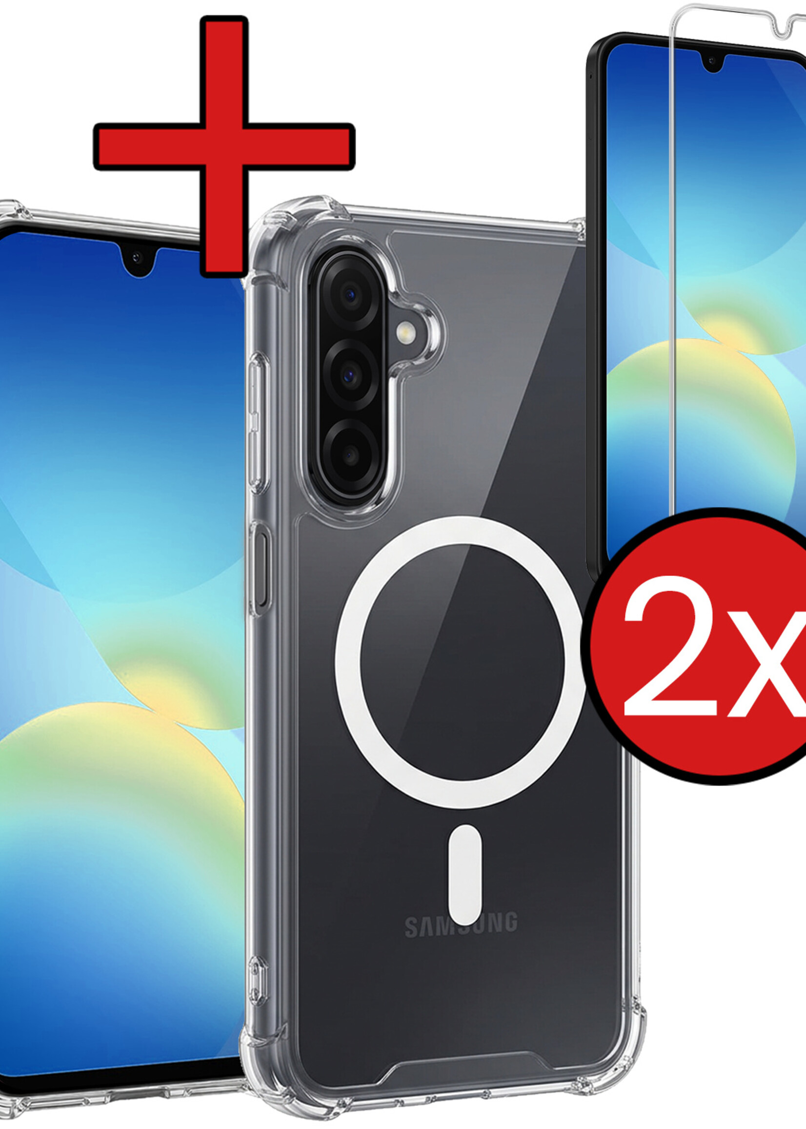 BTH BTH Samsung Galaxy A26 Magsafe Hoesje Transparant Met 2x Screenprotector