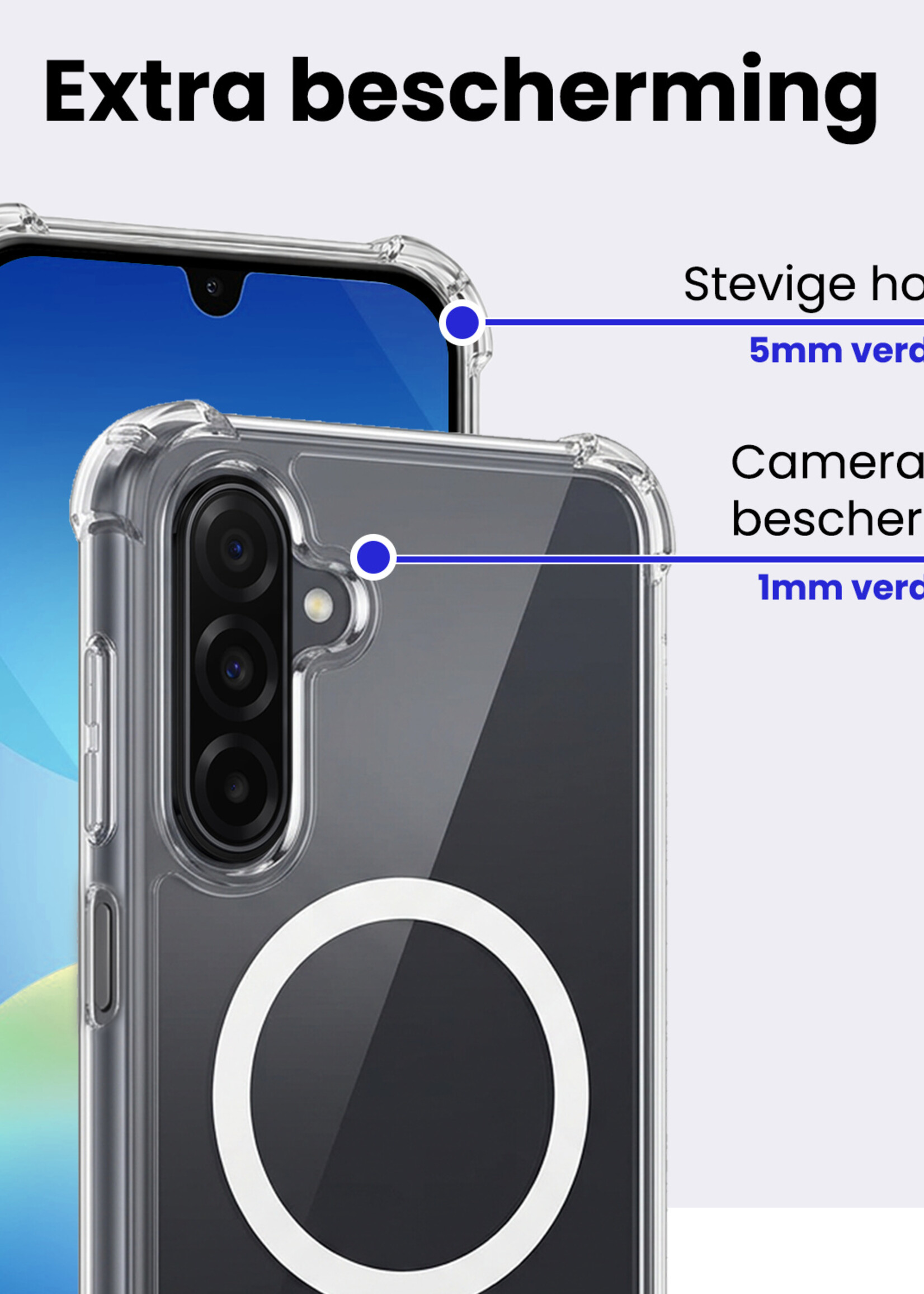 BTH BTH Samsung Galaxy A26 Magsafe Hoesje Transparant Met 2x Screenprotector