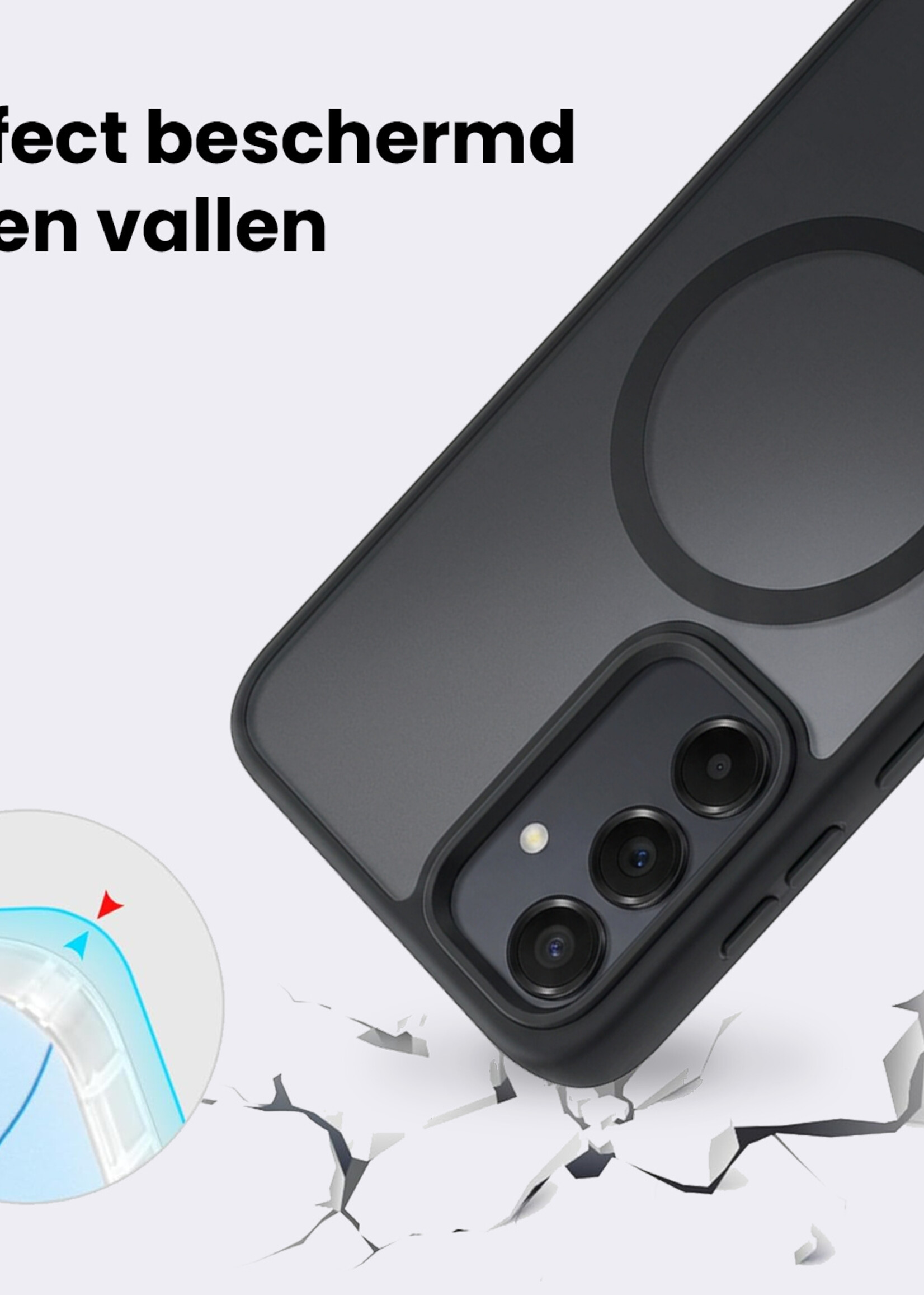 BTH BTH Samsung Galaxy A35 Magsafe Hoesje - Zwart - 2 PACK