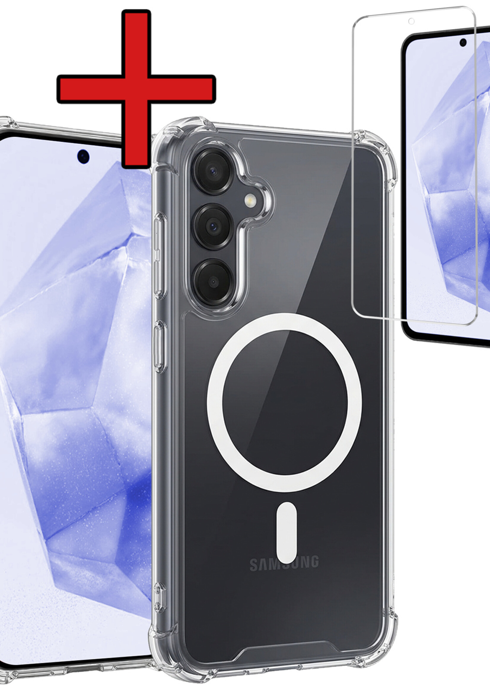 BTH BTH Samsung Galaxy A35 Magsafe Hoesje Transparant Met Screenprotector