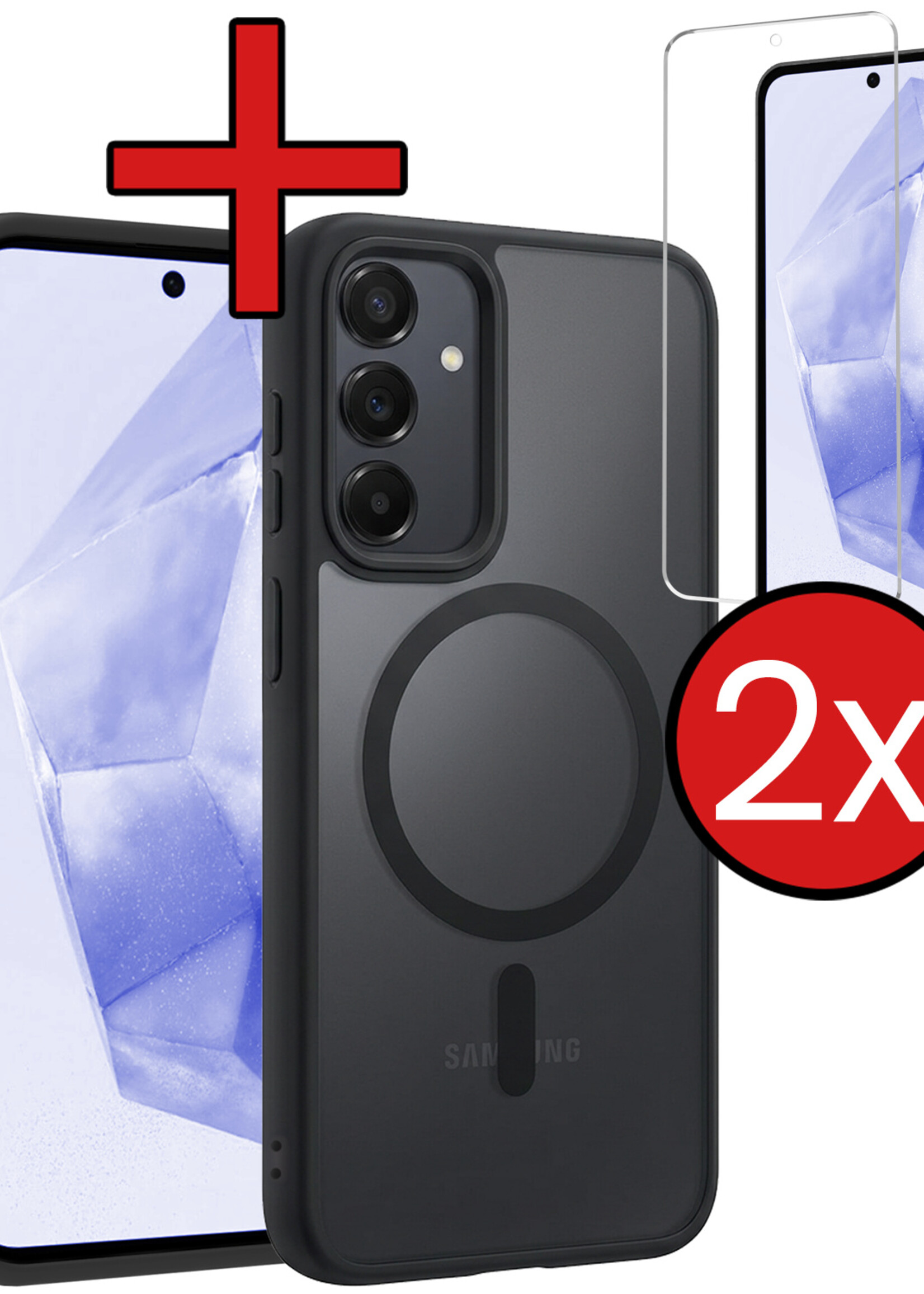 BTH BTH Samsung Galaxy A35 Magsafe Hoesje Zwart Met 2x Screenprotector