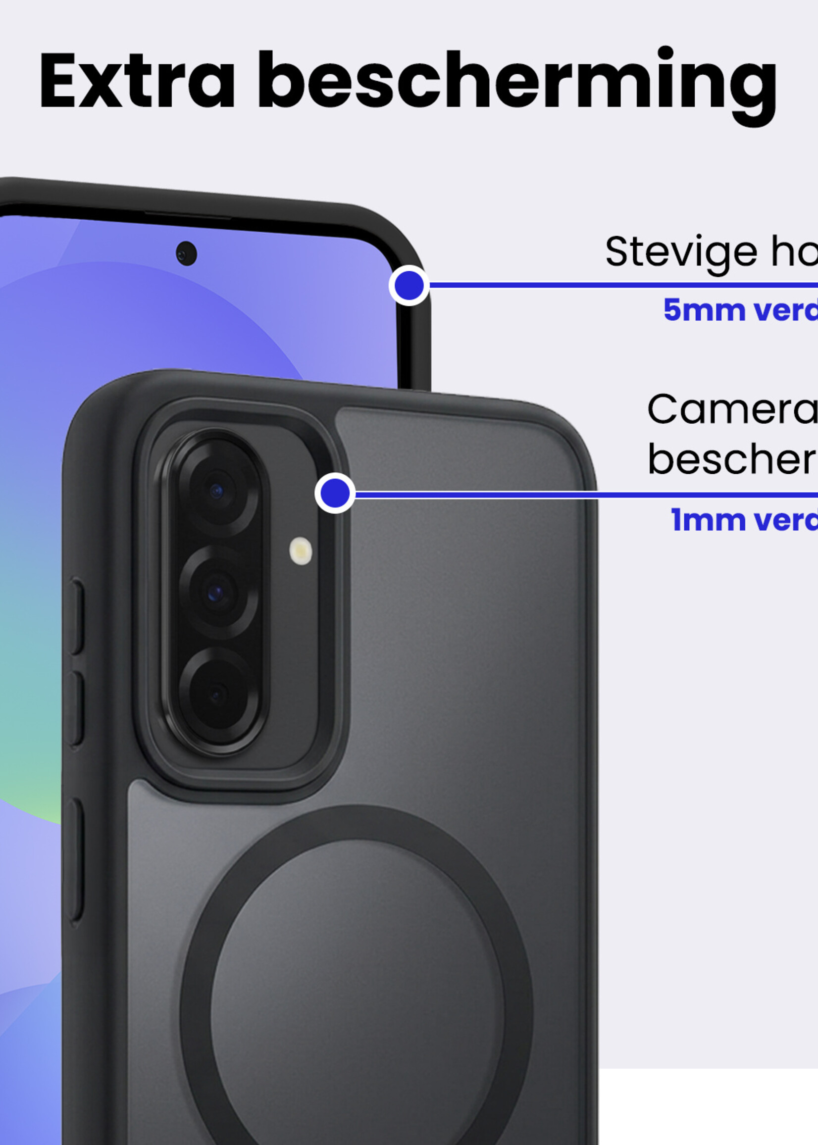 BTH BTH Samsung Galaxy A36 Magsafe Hoesje Zwart Met Screenprotector