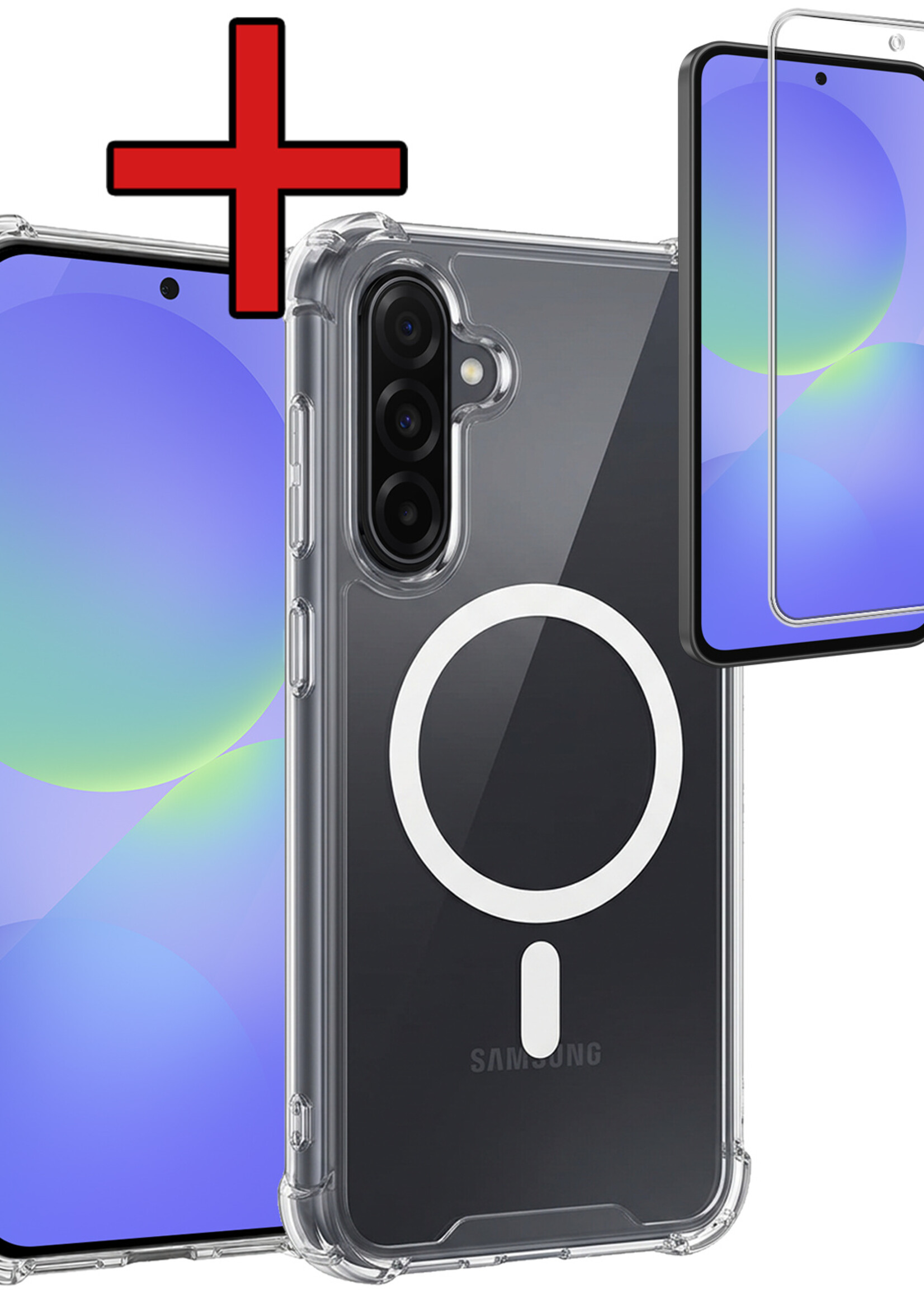BTH BTH Samsung Galaxy A36 Magsafe Hoesje Transparant Met Screenprotector